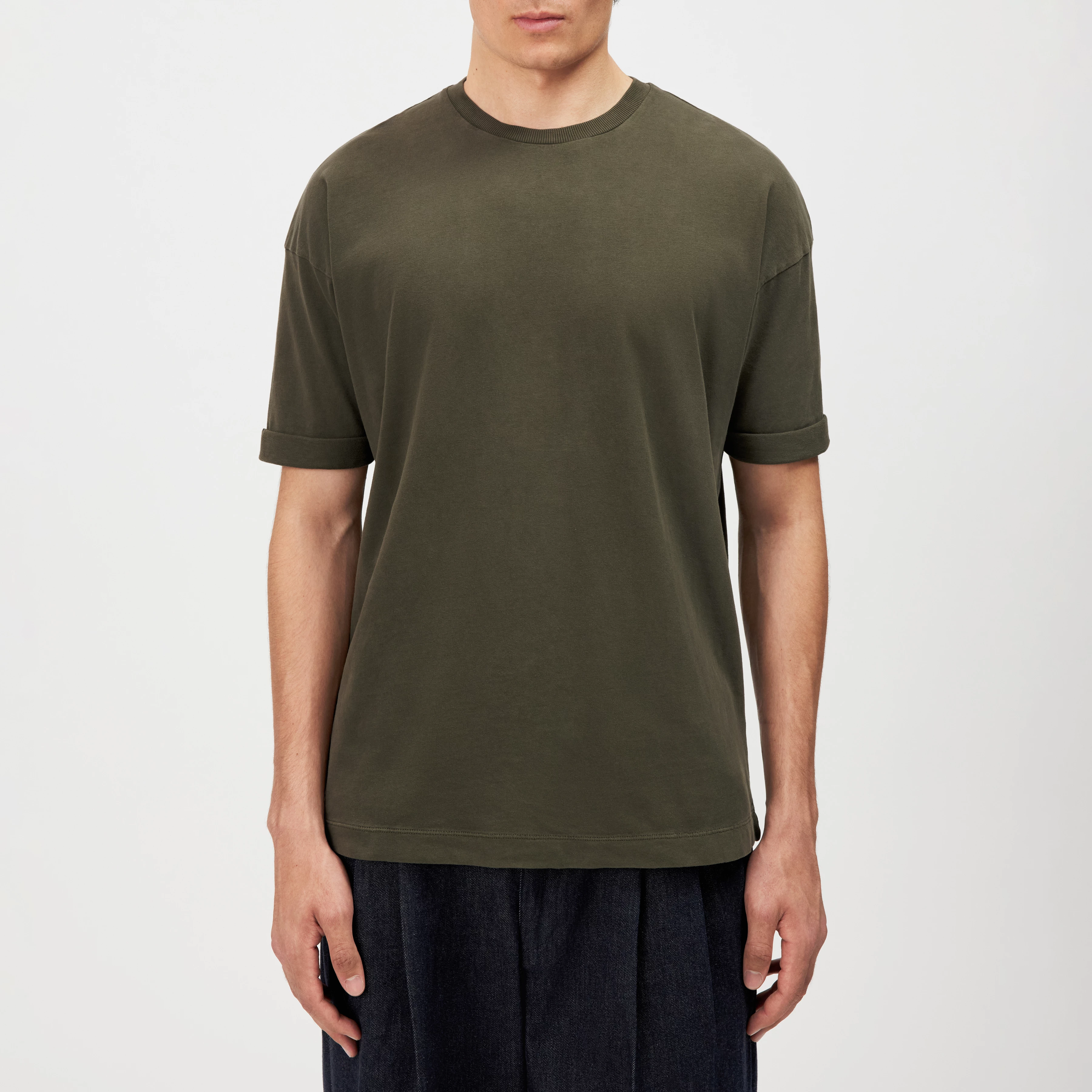 THILO - Relaxed fit T-shirt in soft cotton with washed look - men - green - Frontansicht