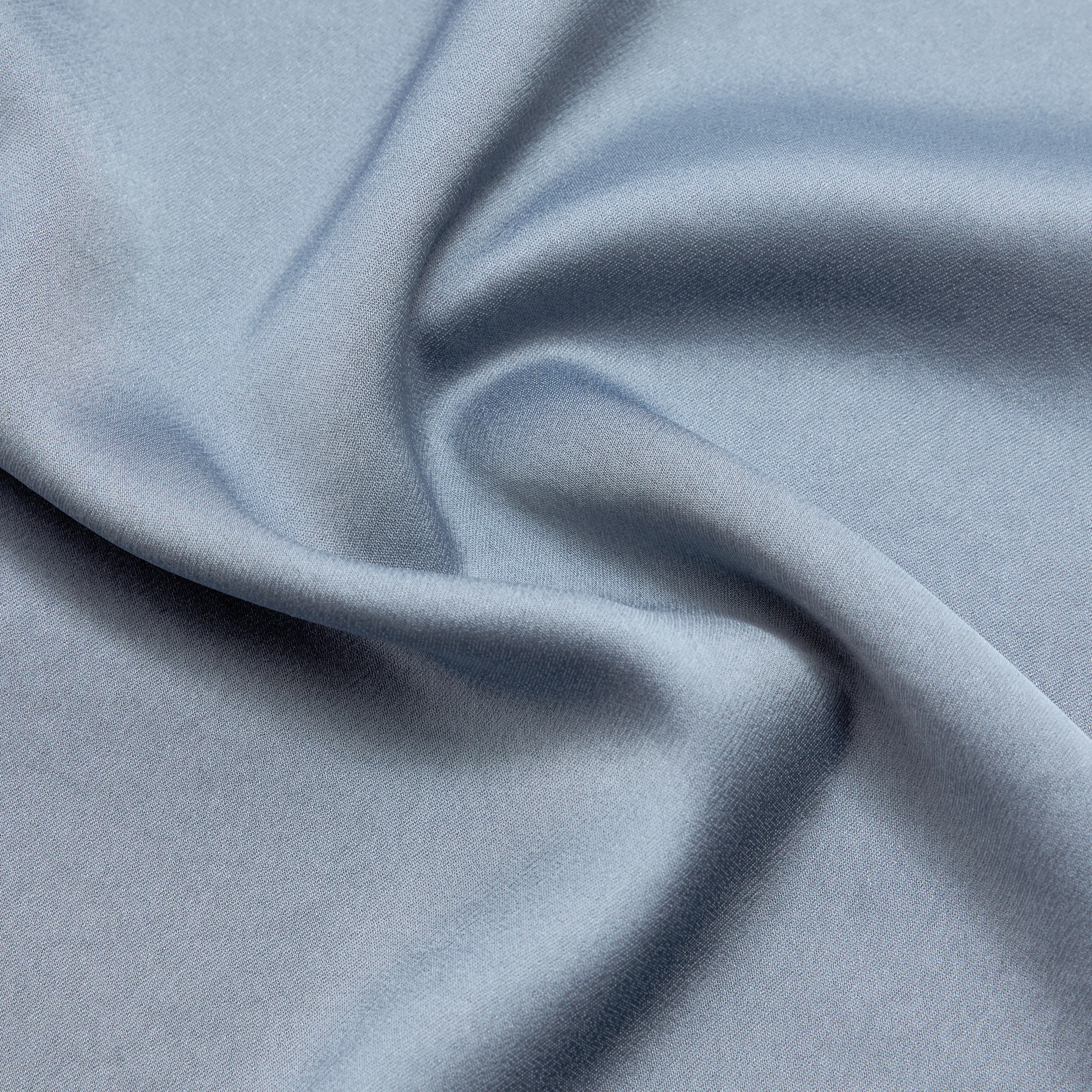 ALARIA_1 - Shirt blouse with stand-up collar in satin - women - blue - Materialbild (B2C)