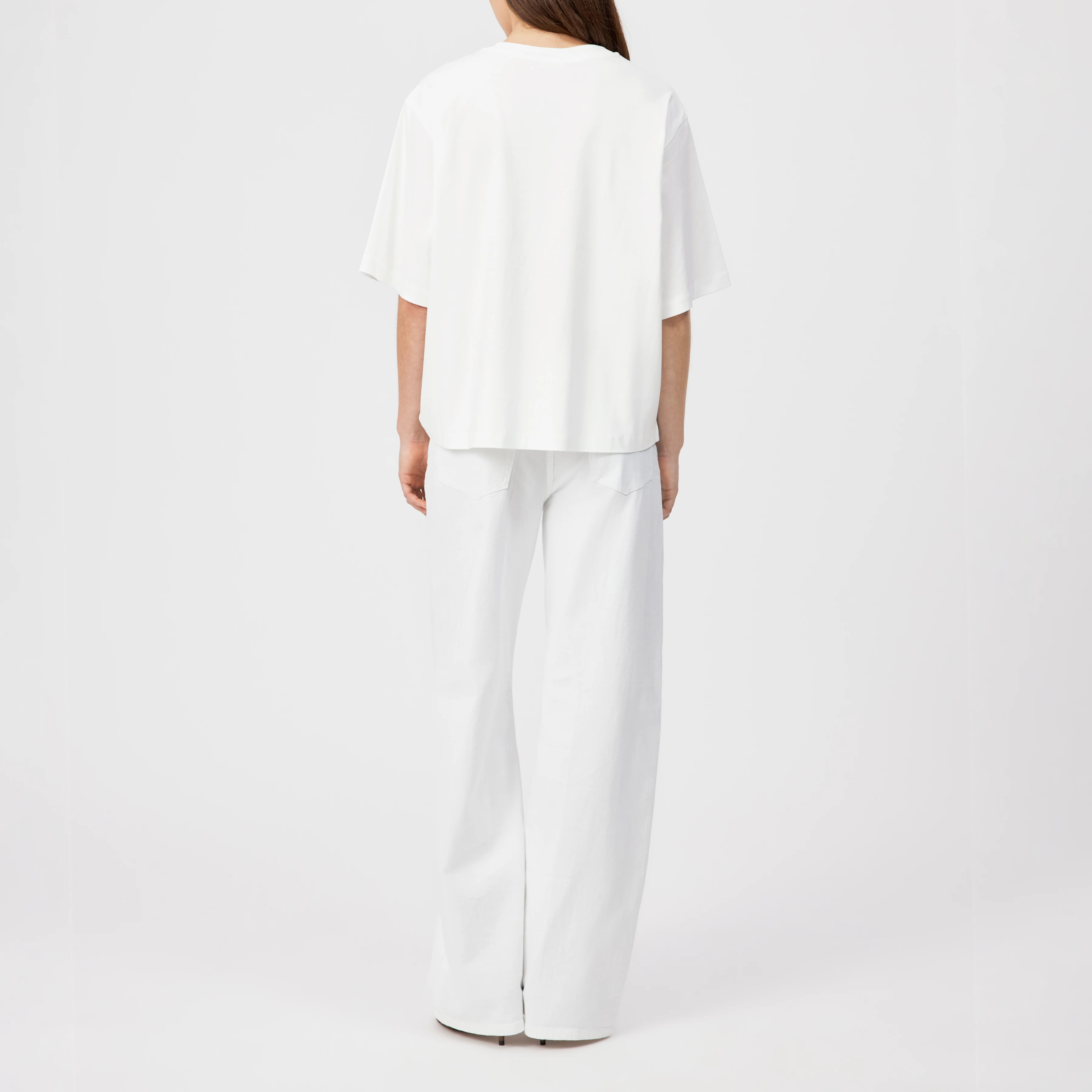 PINARA - Boxy oversized T-shirt in pure cotton - women - white - Rückansicht