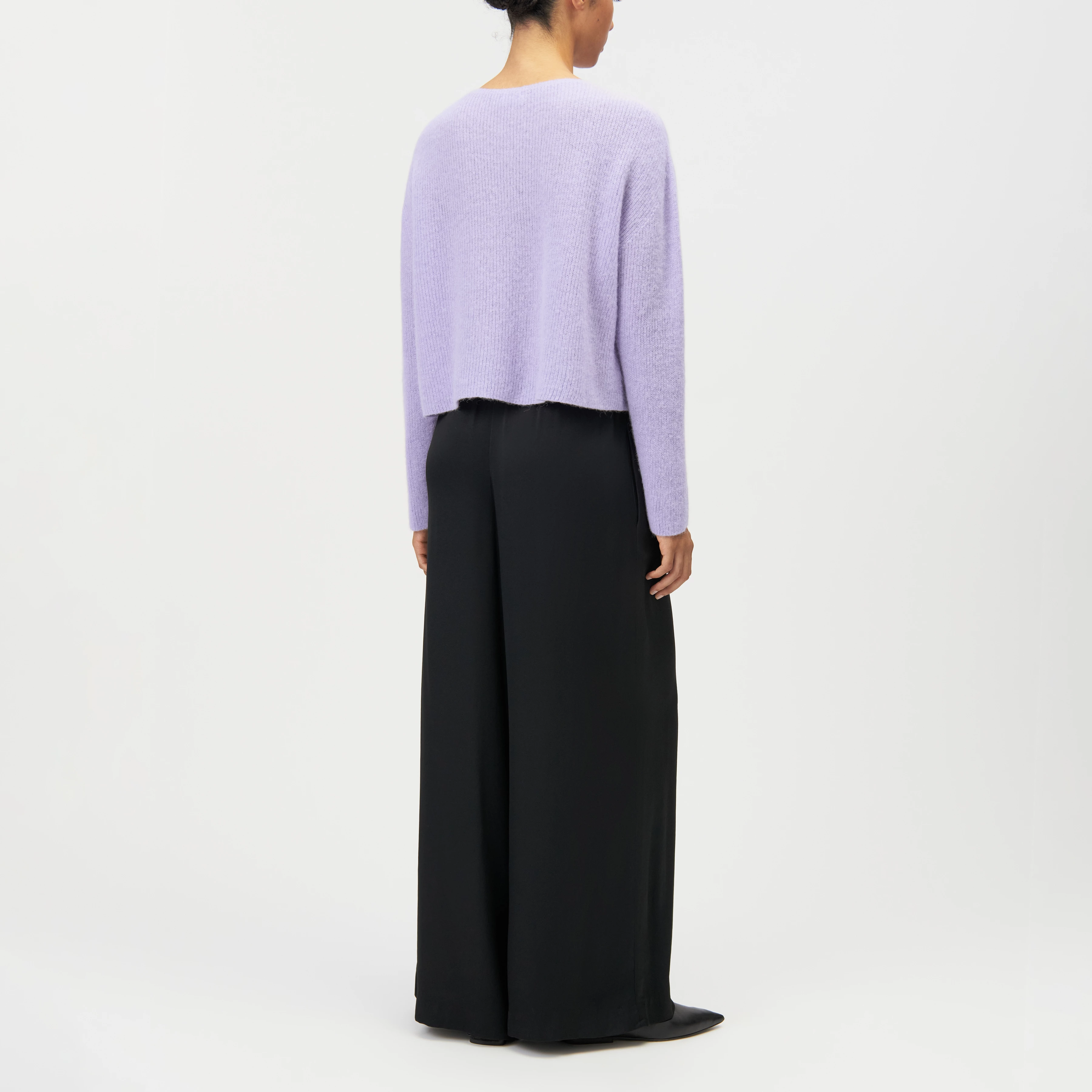 IMENY - Short Suri Alpaca blend jumper - women - purple - Rückansicht