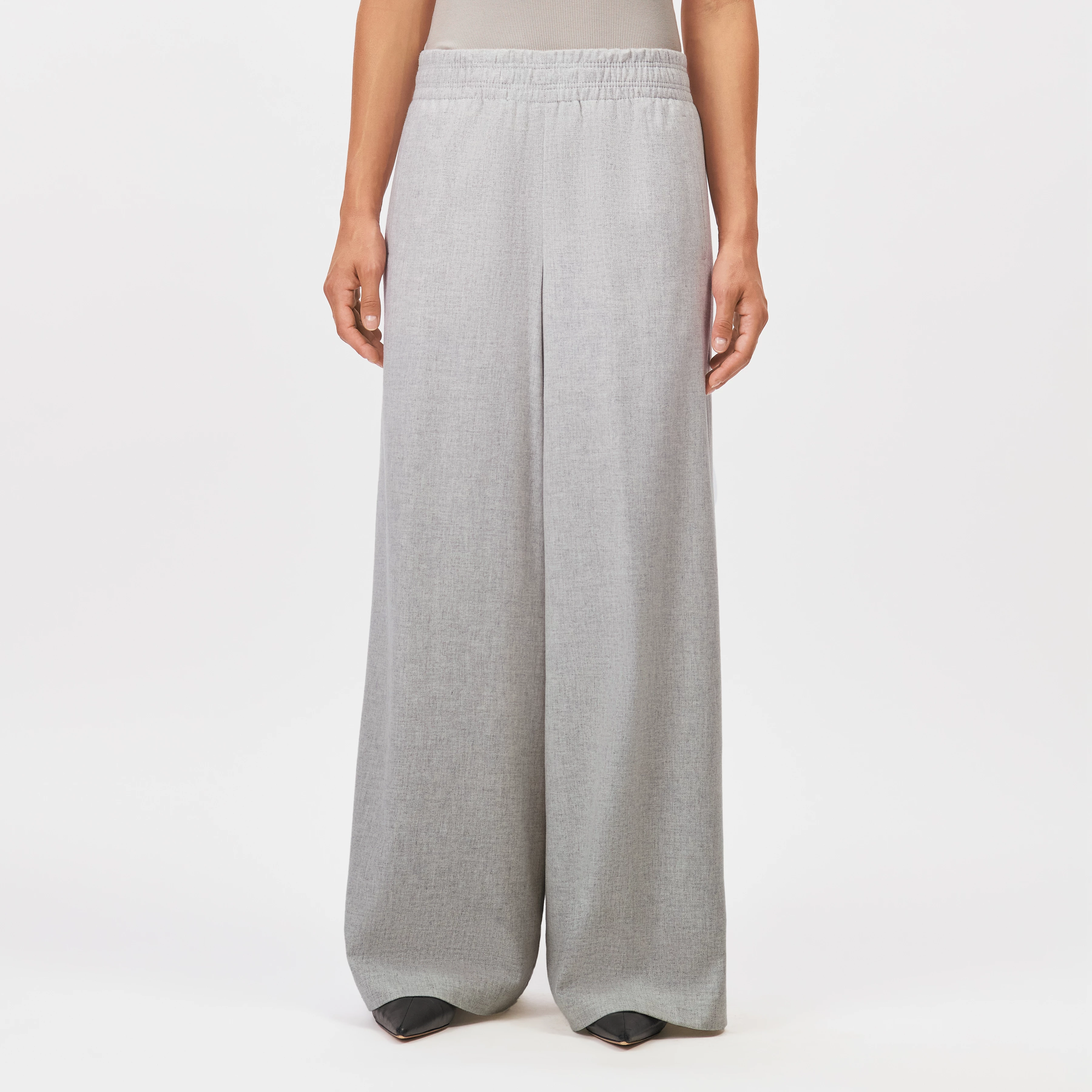 CEILING - Pantalon ample en laine mélangée - women - gris - Frontansicht