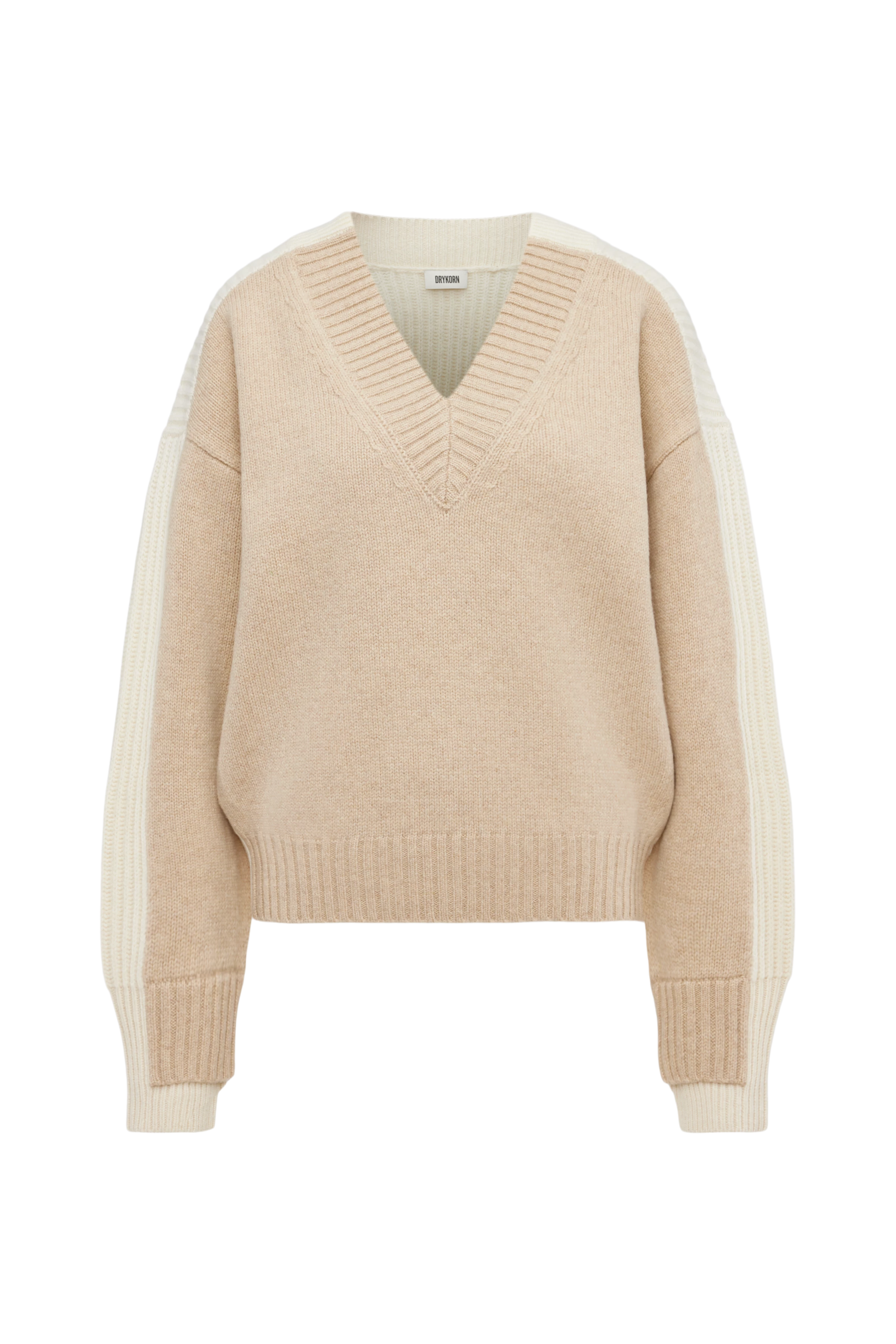 PASELIA - Oversized Pullover in Schurwolle - Damen - beige - Freisteller Frontansicht