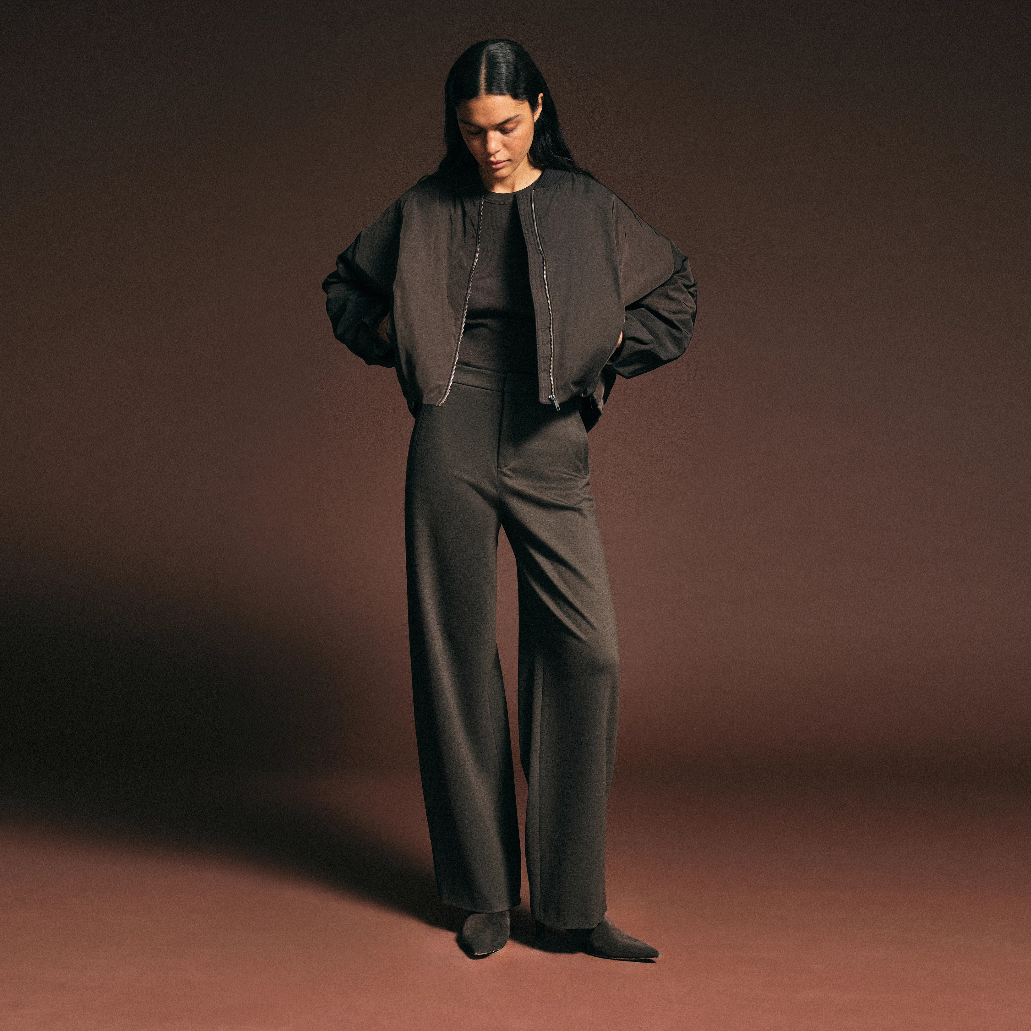 BRADDAN - Feminine Bomberjacke in technischem Twill - Damen - braun