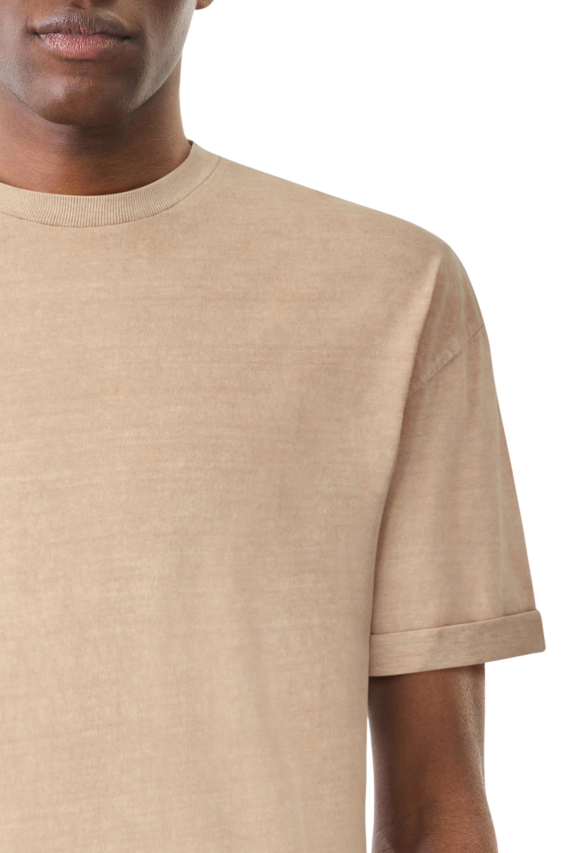 THILO - Relaxed fit T-Shirt in reiner Baumwolle - Herren - beige - Seitenansicht