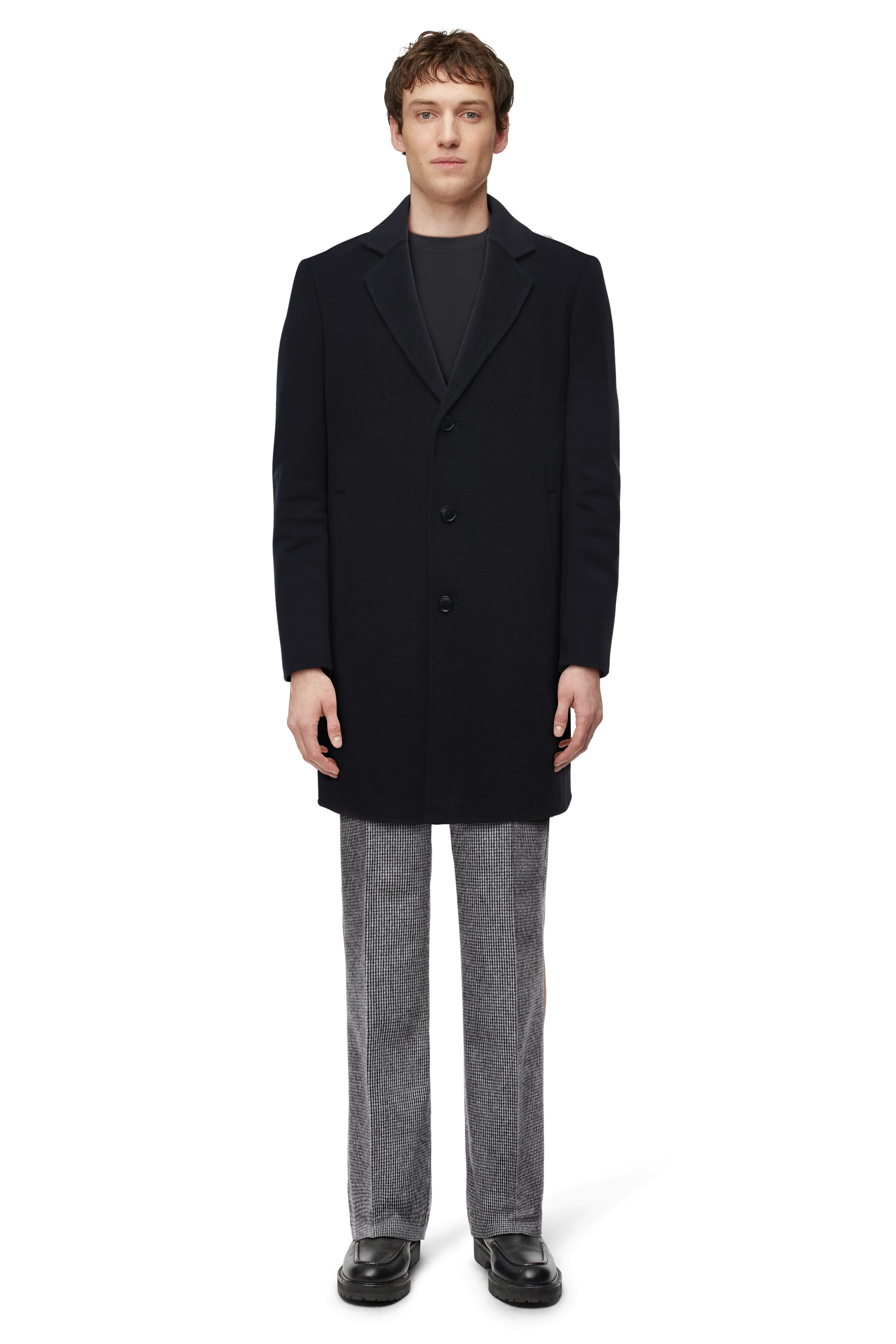SKOLAN - Classic blazer coat in double-faced wool - men - Natural Aluminium - Frontansicht