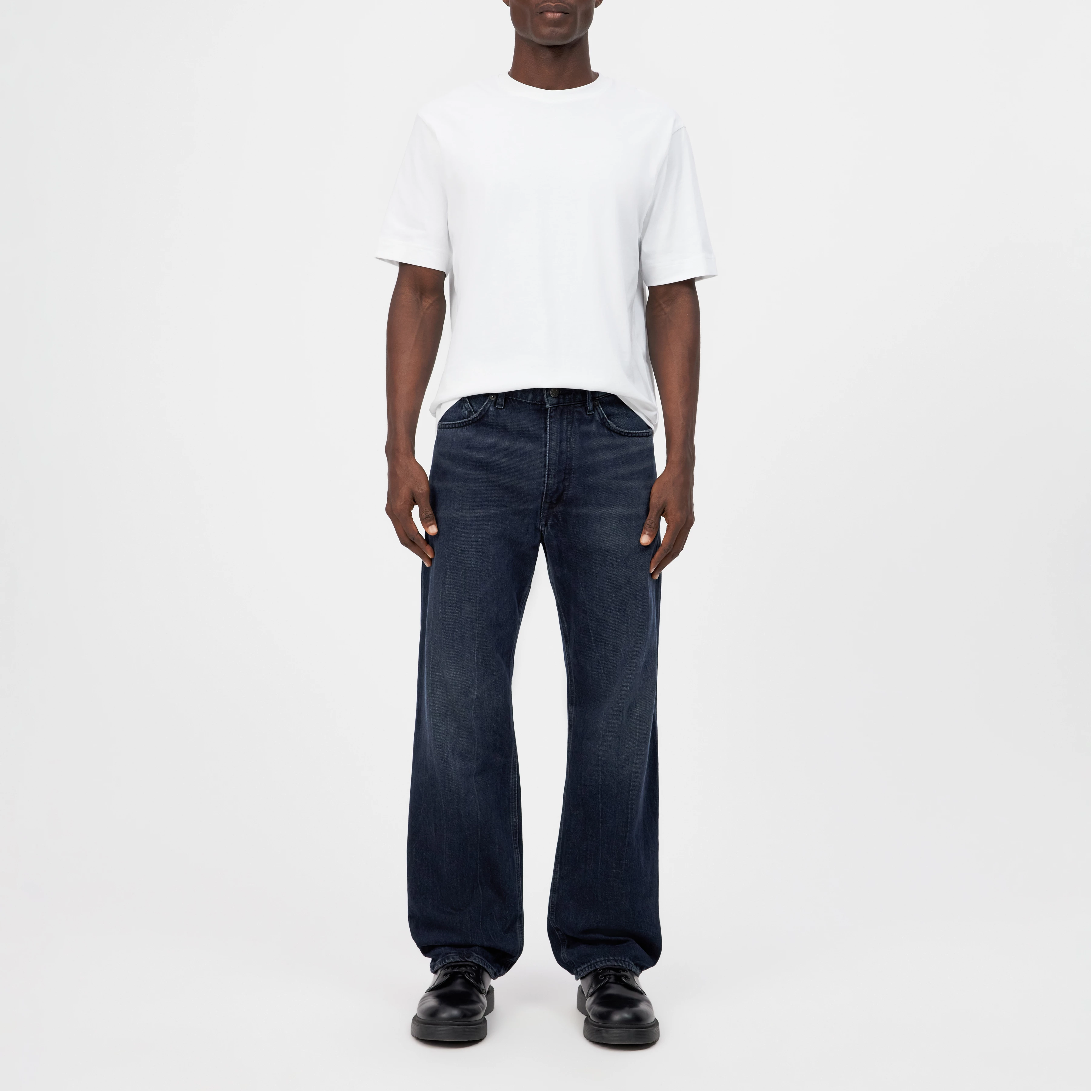 BAGGZY - Relaxed Fit Jeans in Dark-Blue Denim - Herren - blau - Ganzkörper-Frontansicht