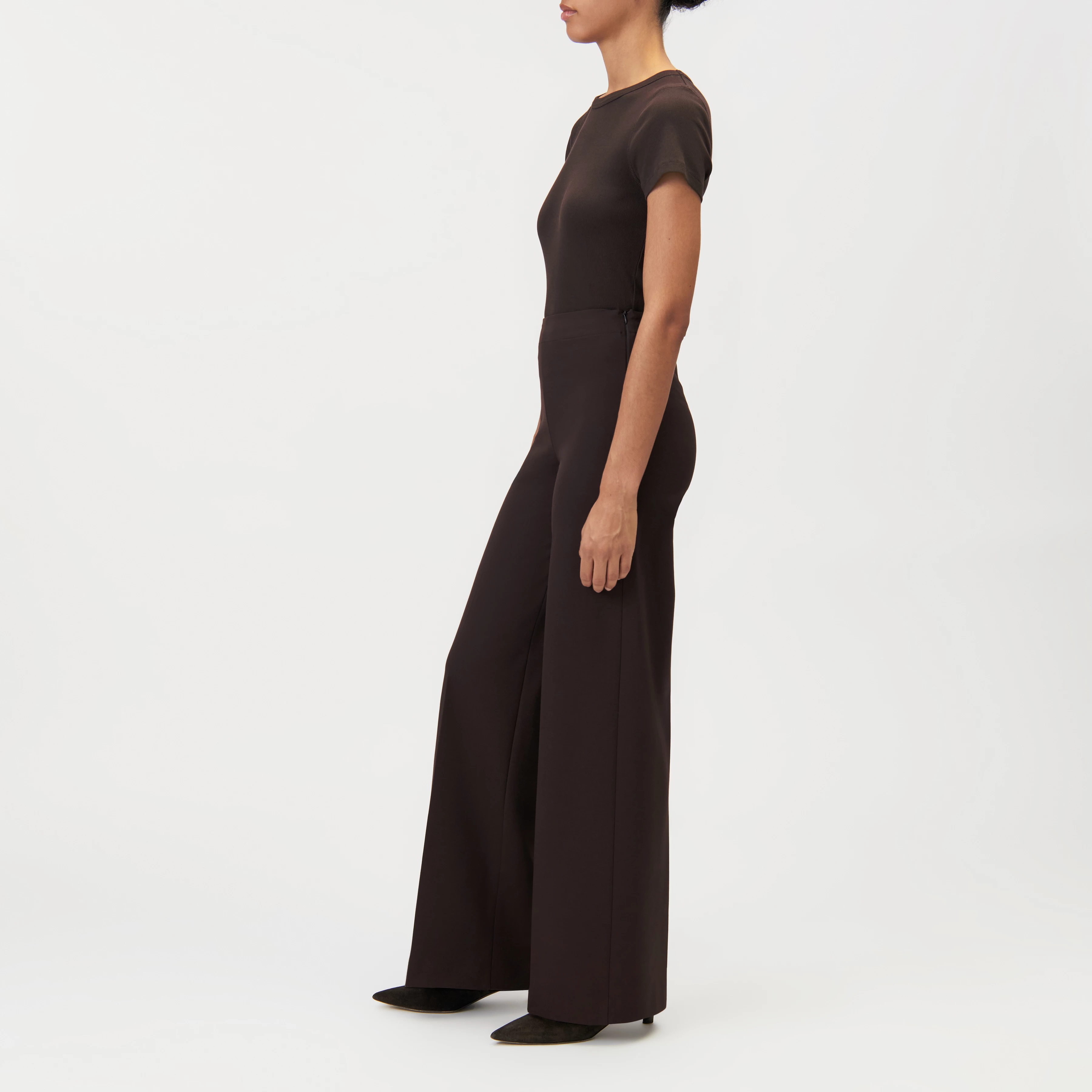 BEFORE - Pantalon Marlene en viscose mélangée - women - marron - Seitenansicht