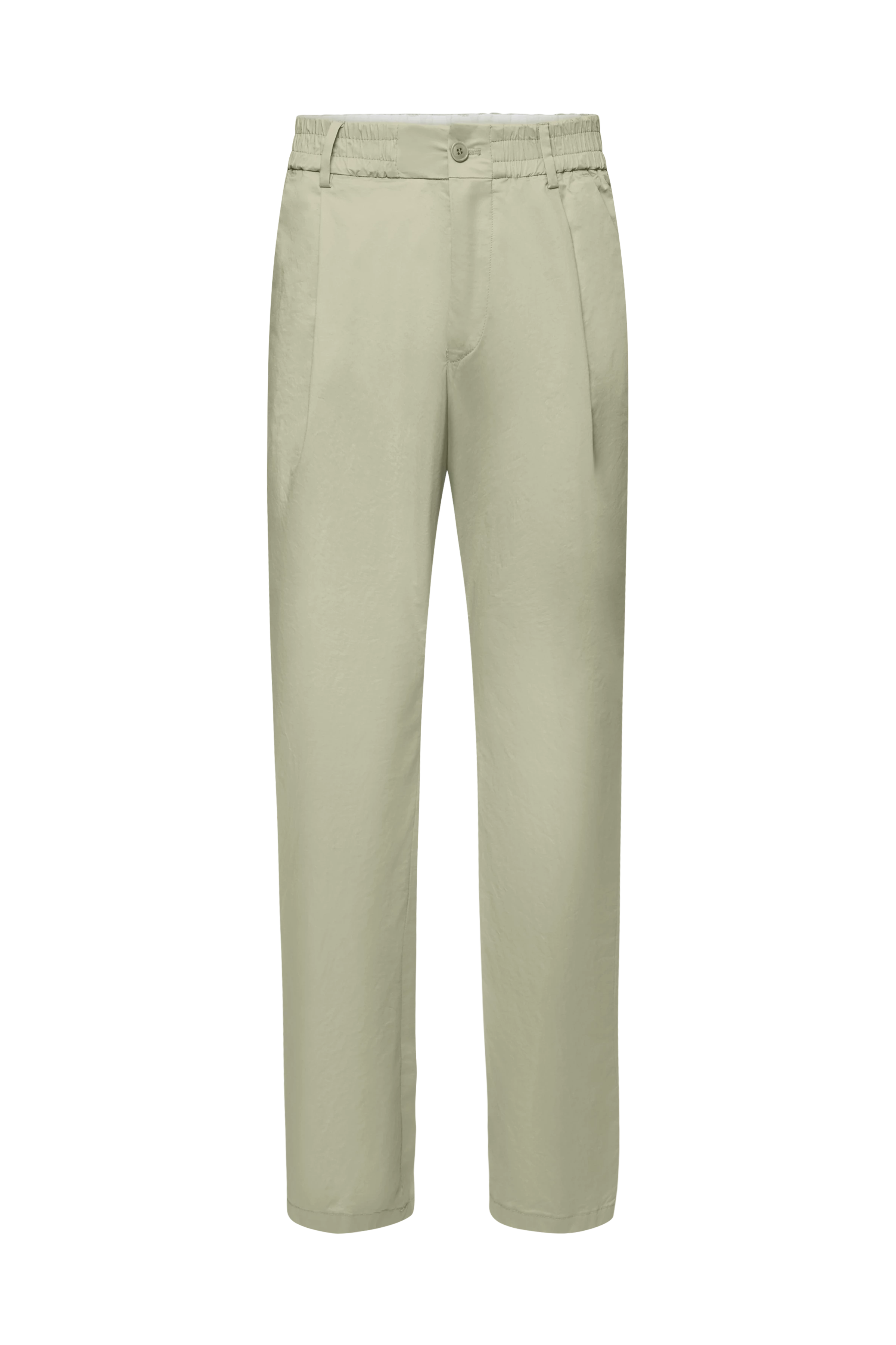 CHASY_RGLR - Casual broek met plooi in katoen gabardine - heren - groen - Freisteller Frontansicht