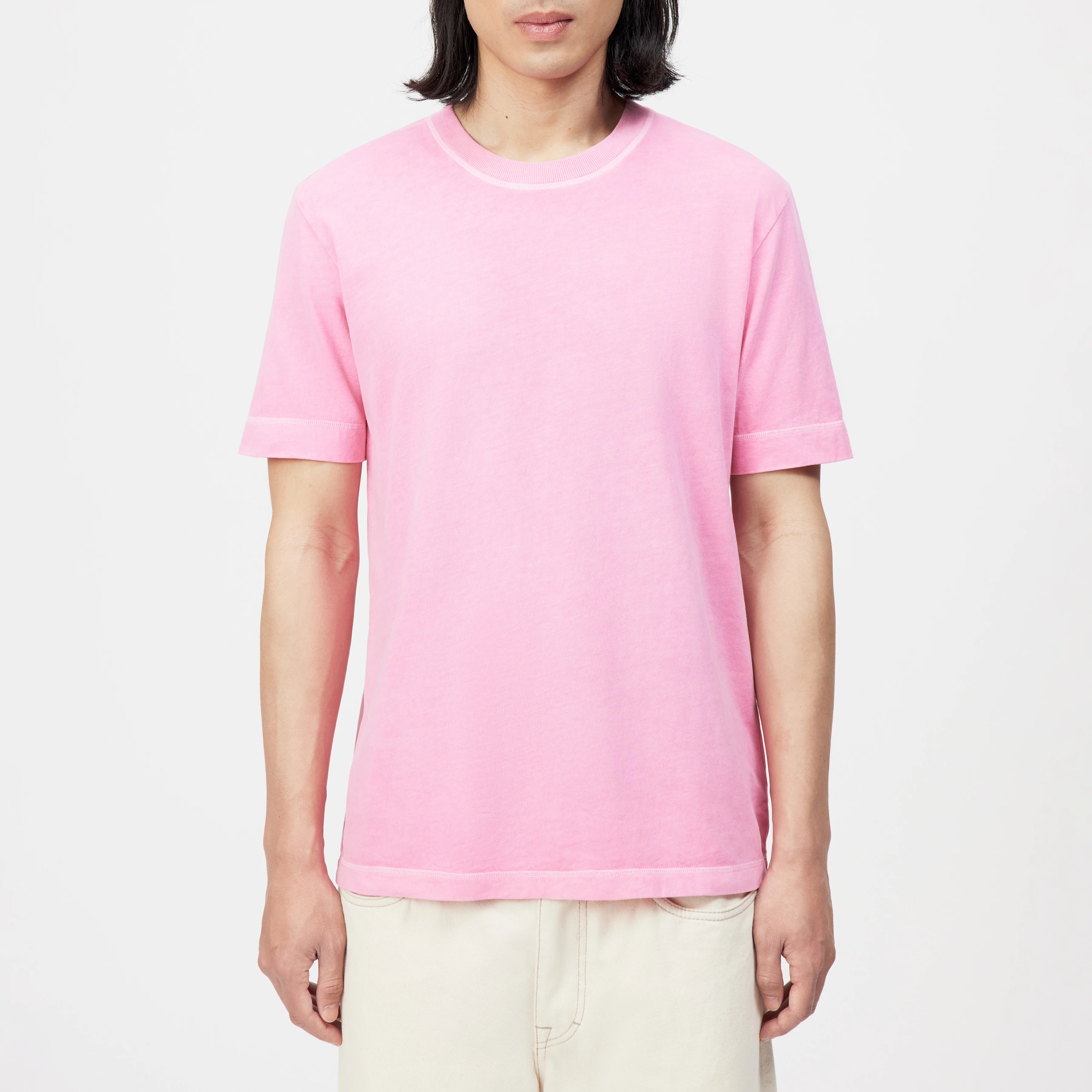 RAPHAEL - T-shirt in washed look - men - pink - Frontansicht