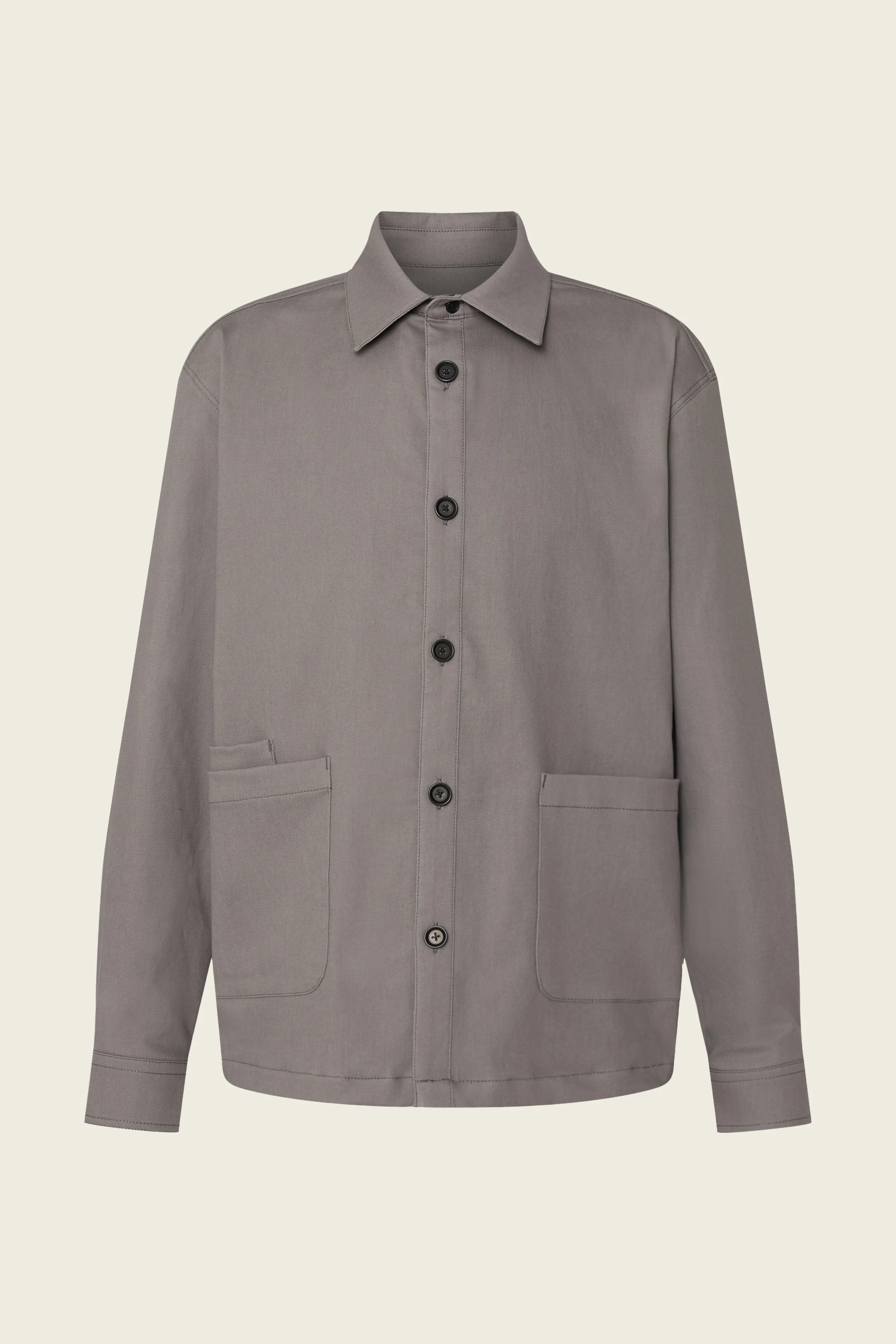 STOGE - Casual shirt in leather look - men - grey - Freisteller Frontansicht