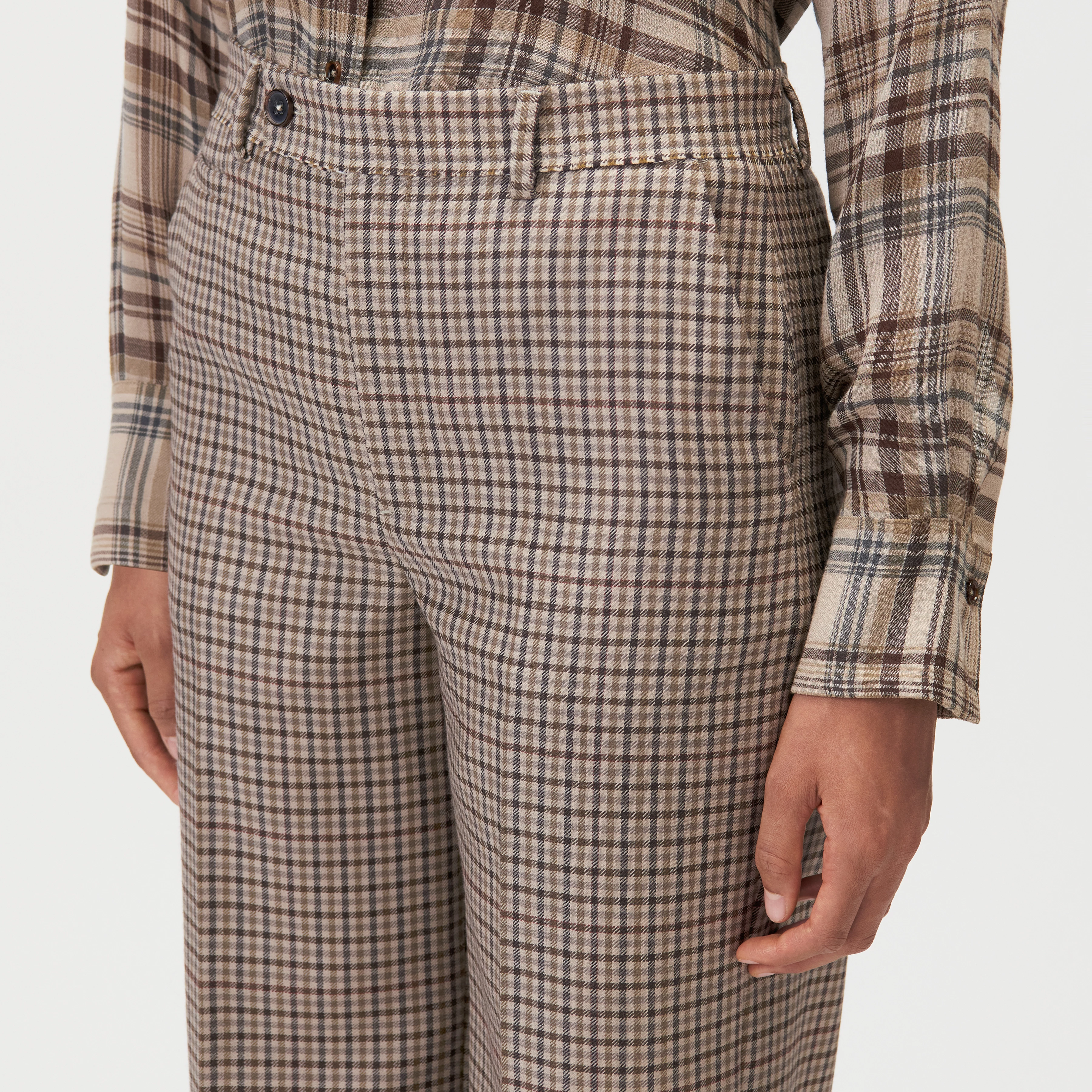 BEADLE_1 - Pantalon Regular Fit en laine pure - women - beige - Detailansicht am Model