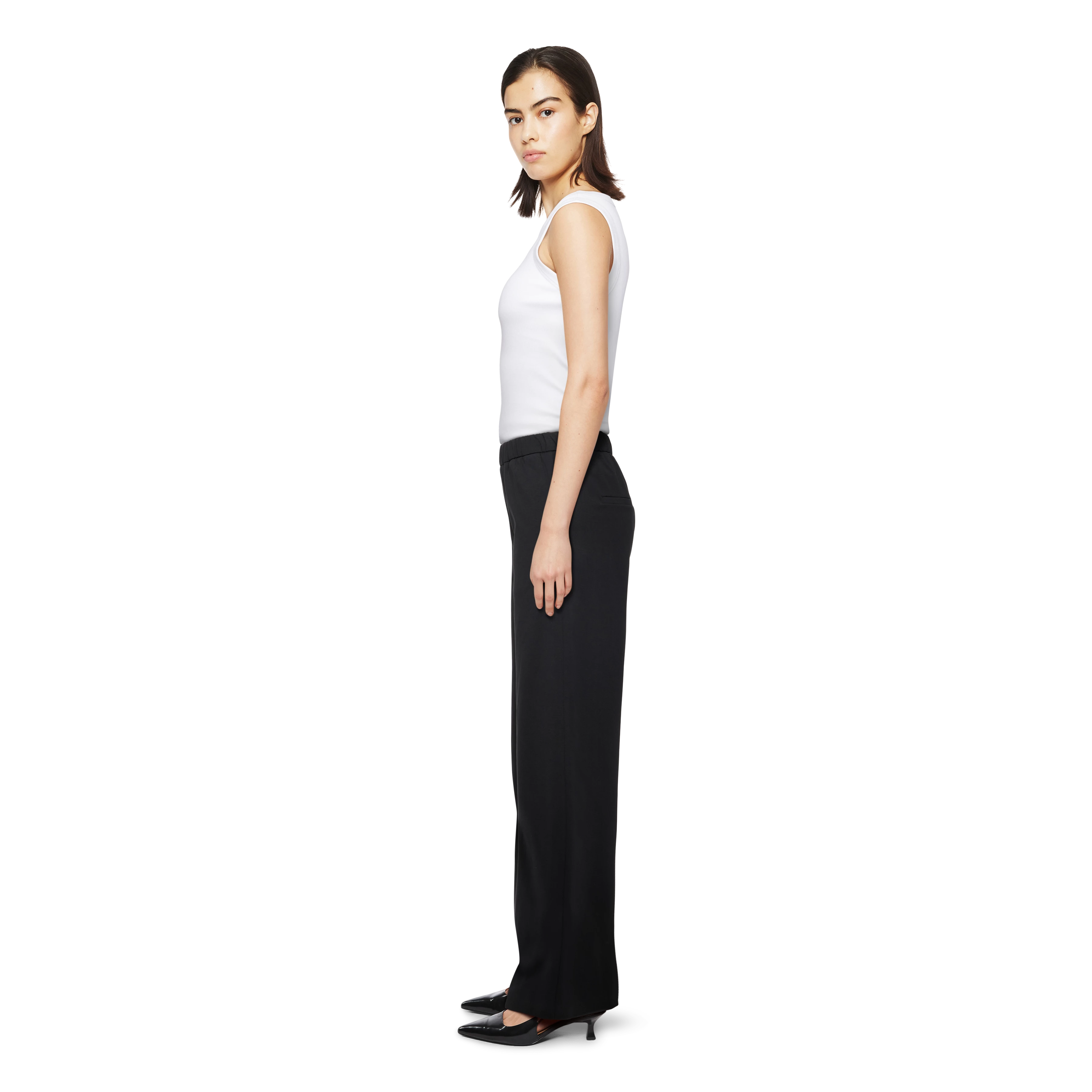 CONSIDER - Pantalon à enfiler avec Barrel-Leg en Punto Milano Jersey - women - noir - Seitenansicht