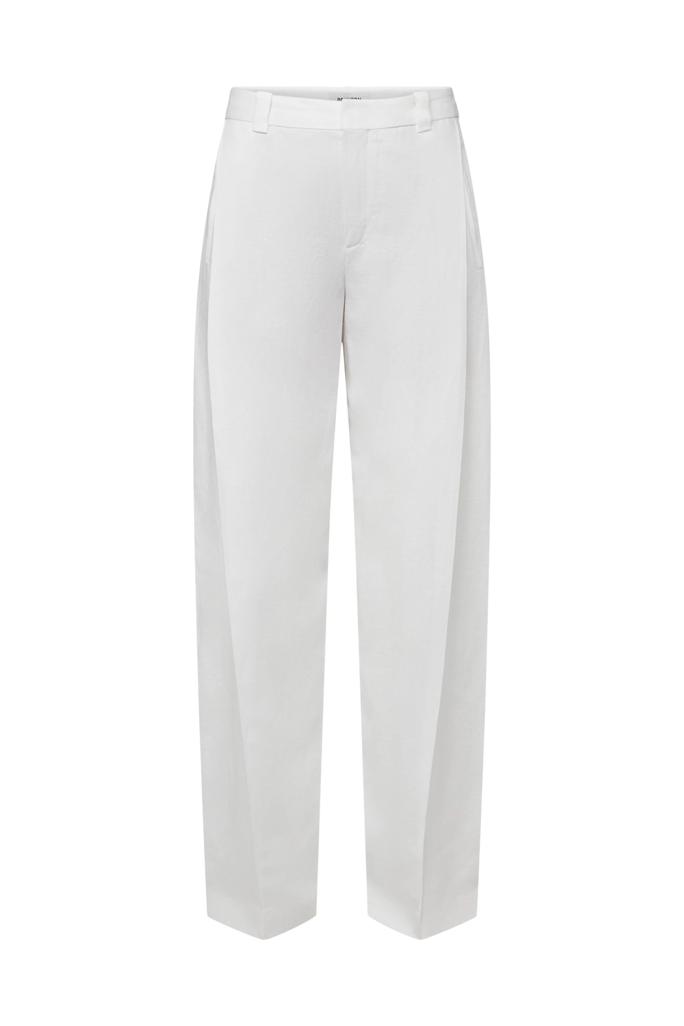 UNPACK - Leinenhose in fließendem Twill - Damen - off white - Freisteller Frontansicht