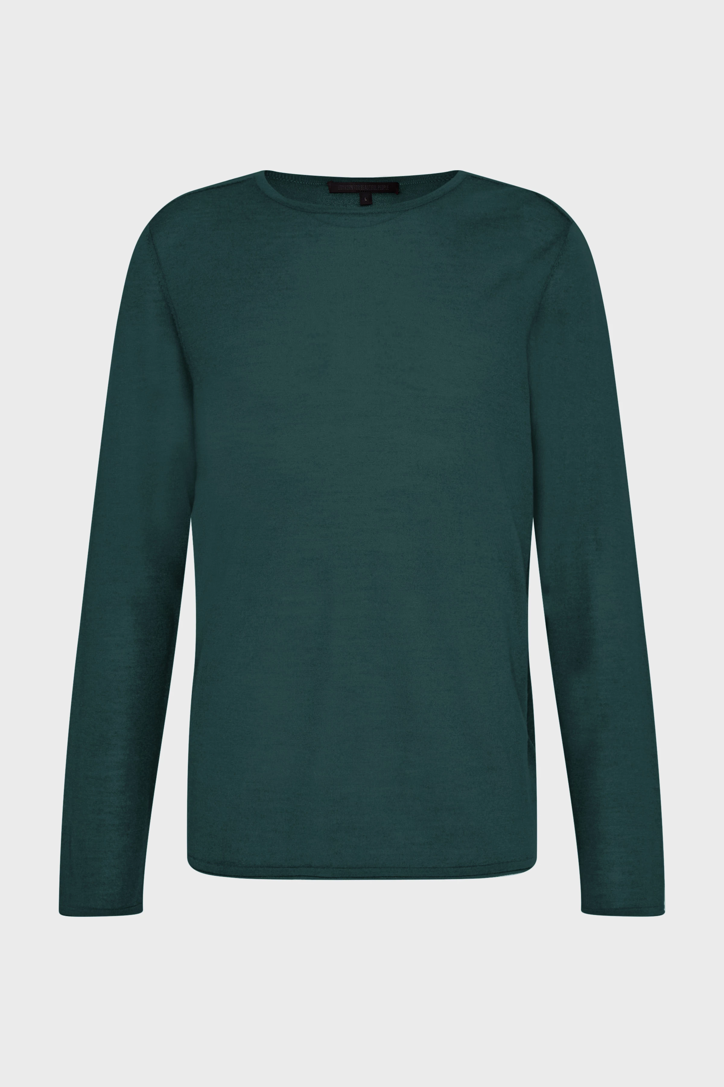 RIKONO - knitted pullover in fine merino wool - men - green - Freisteller Frontansicht
