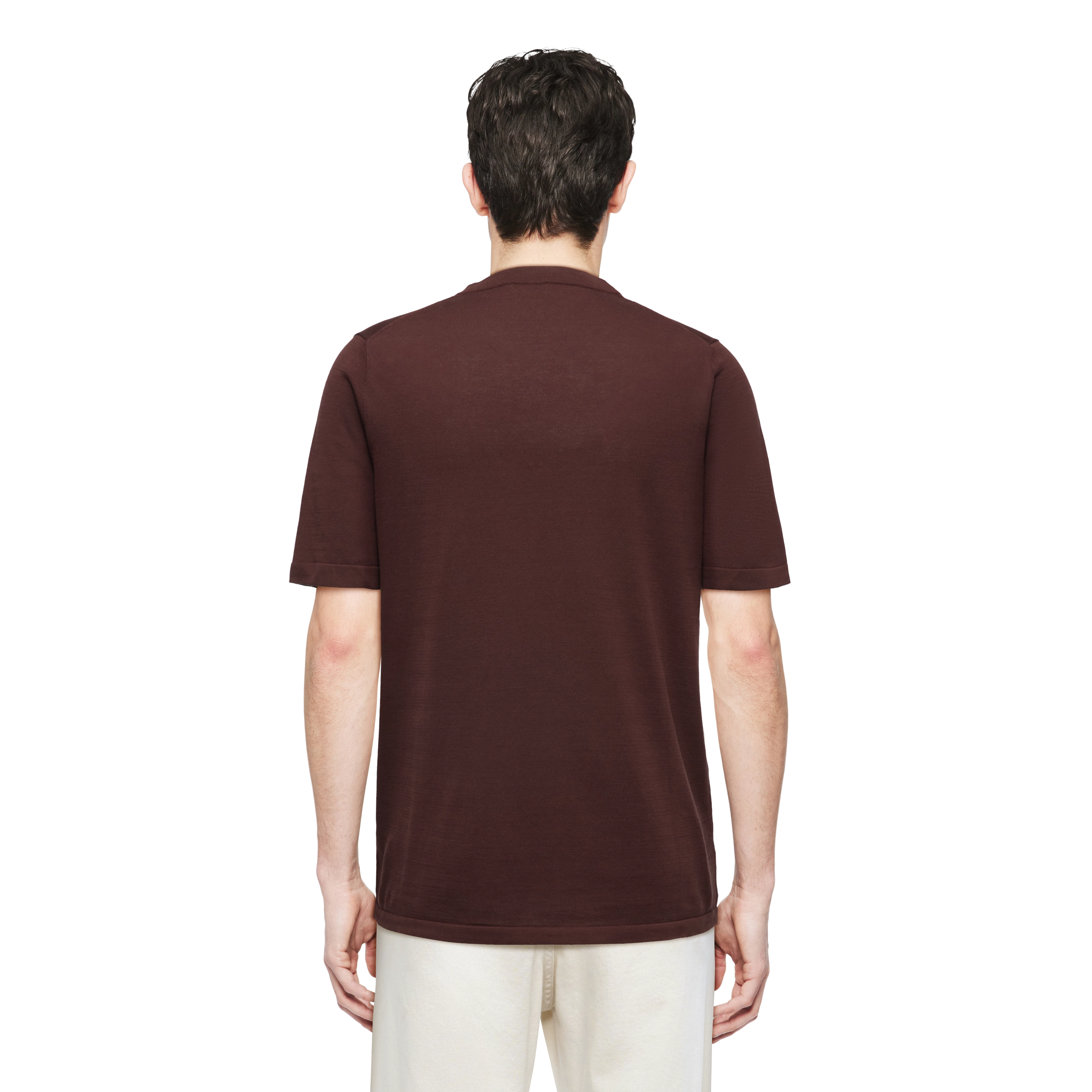 VALENTIN - T-shirt in mercerised cotton - men - red - Rückansicht