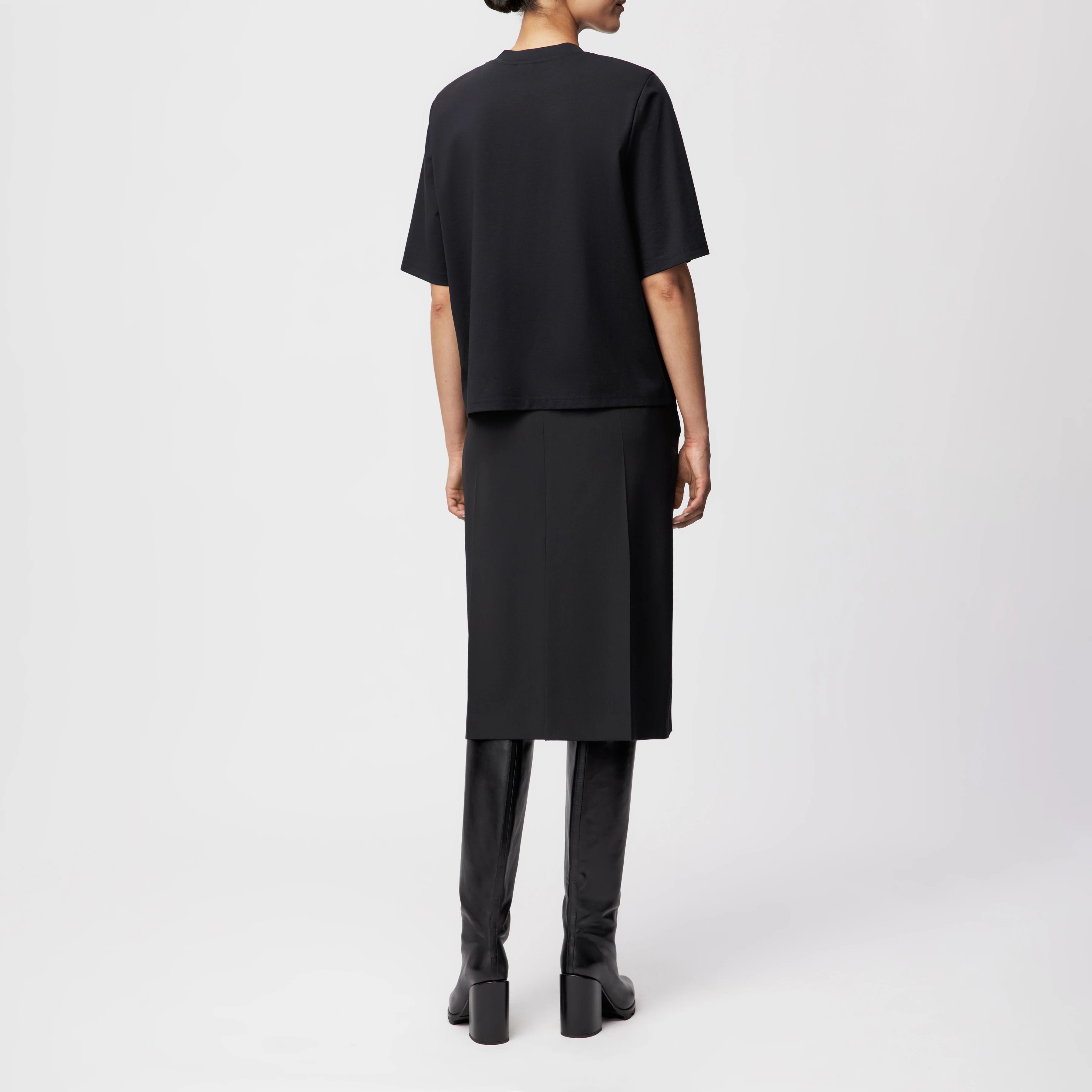 TADURA - T-shirt in lyocell blend - women - Natural Aluminium - Rückansicht