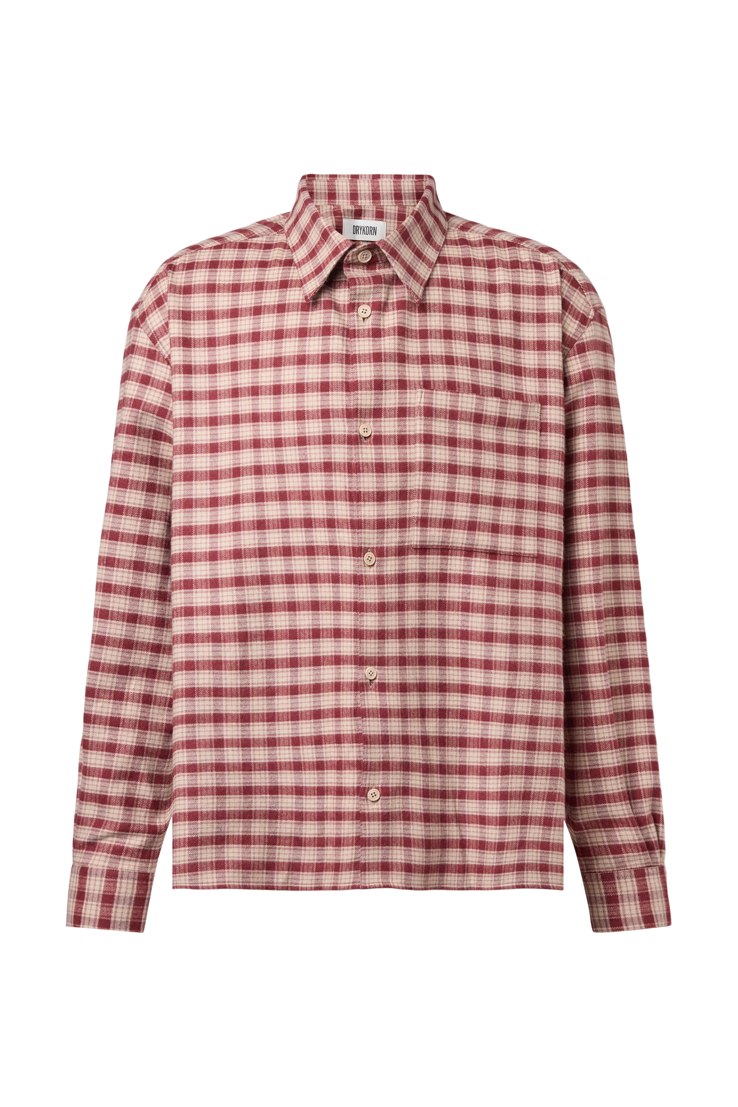 BAUNT - Regular Fit Cotton-blend Shirt - men - red - Freisteller Frontansicht