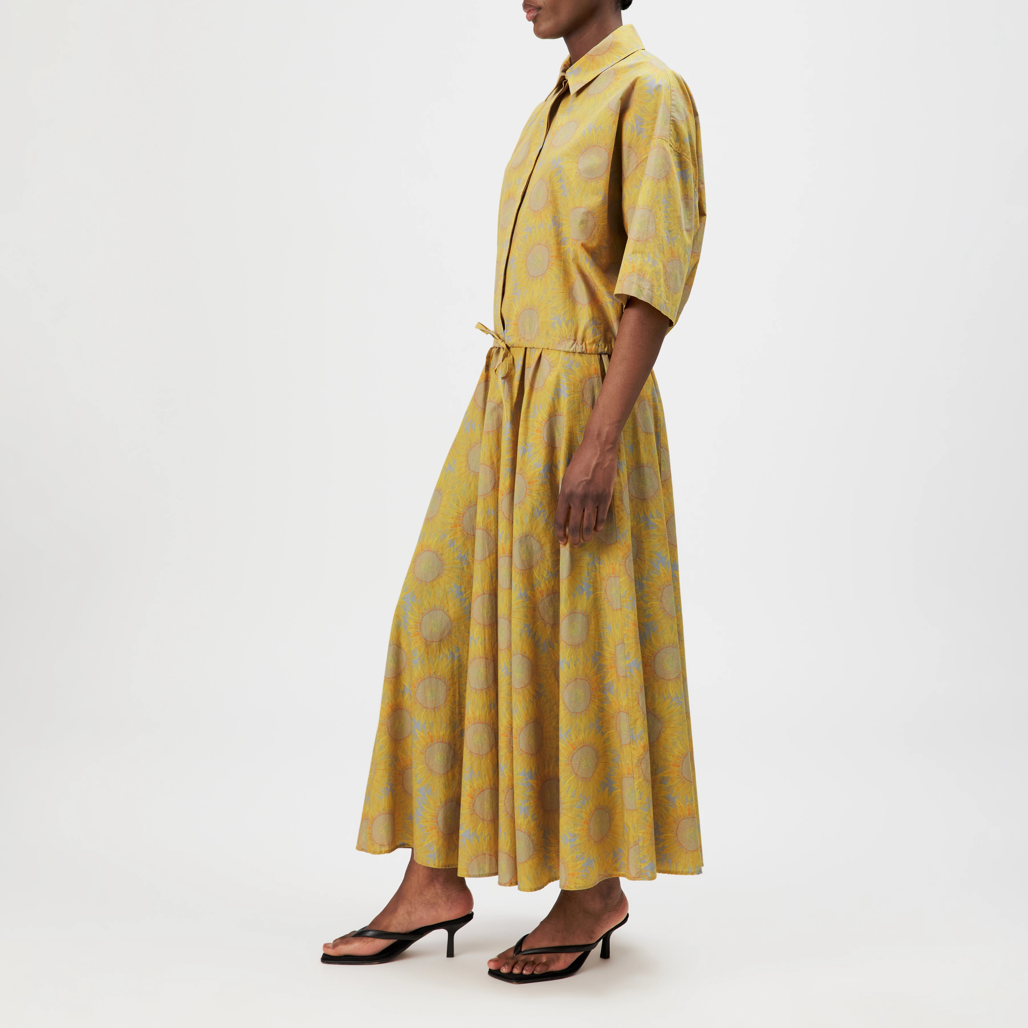 LAINAY - Cropped shirt blouse with sunflower print - women - yellow - Seitenansicht