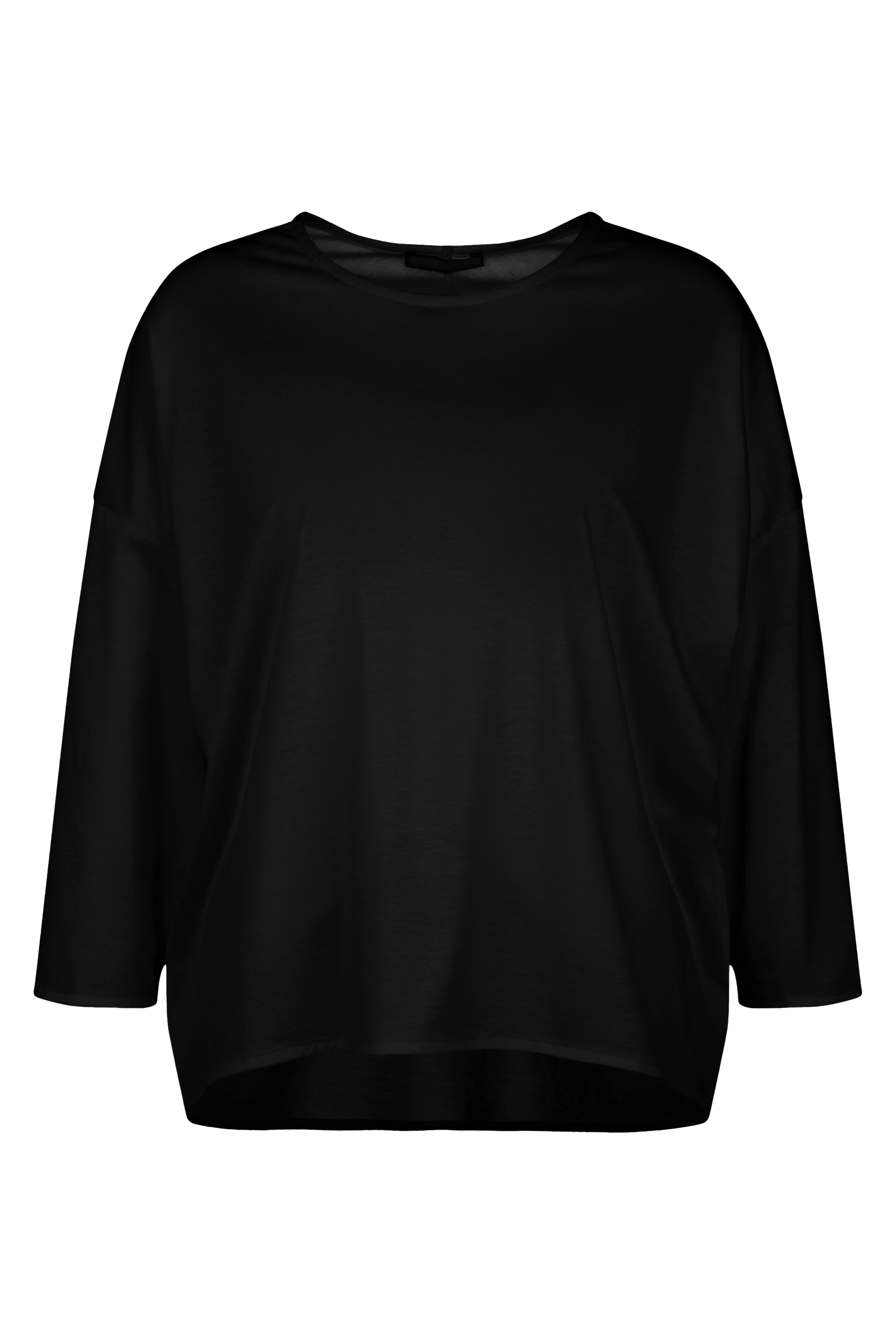 KIRLA - T-shirt in lyocell-cotton jersey - women - Natural Aluminium - Freisteller Frontansicht