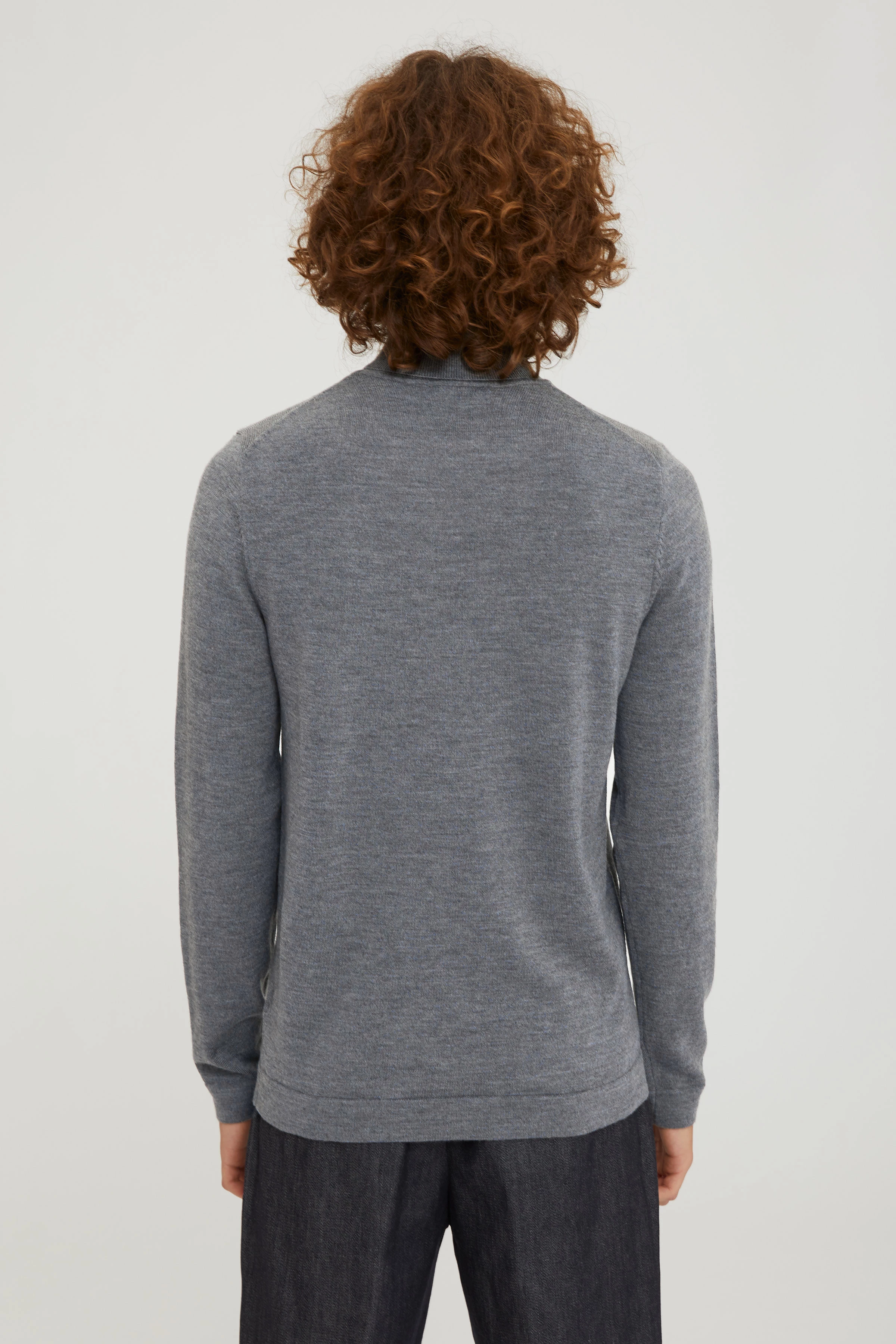 JOEY - Trui van zuiver wol - heren - grijs - Rückansicht