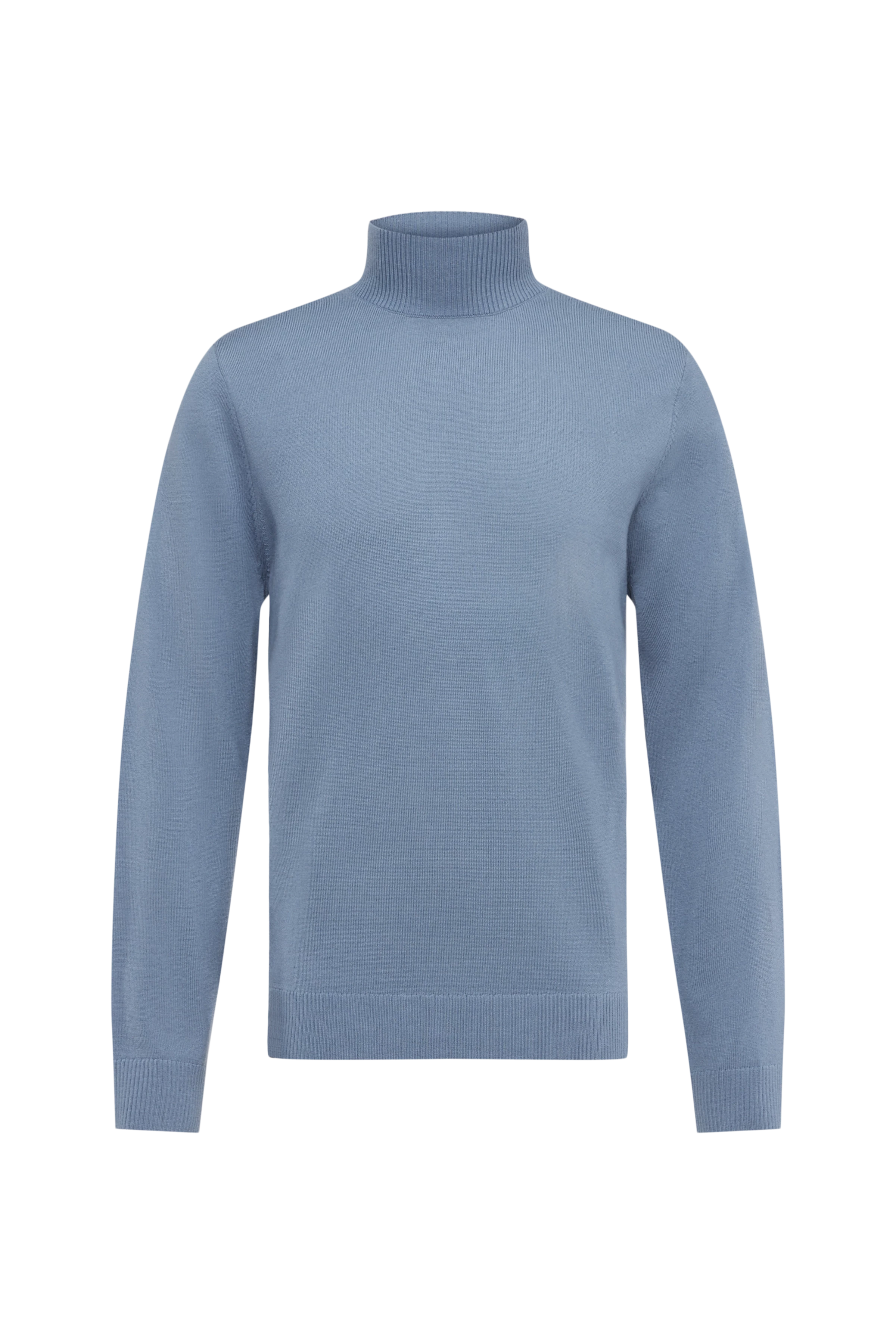 WATSON - Strickpullover mit Turtle in 100% Merinowolle - Herren - blau - Freisteller Frontansicht
