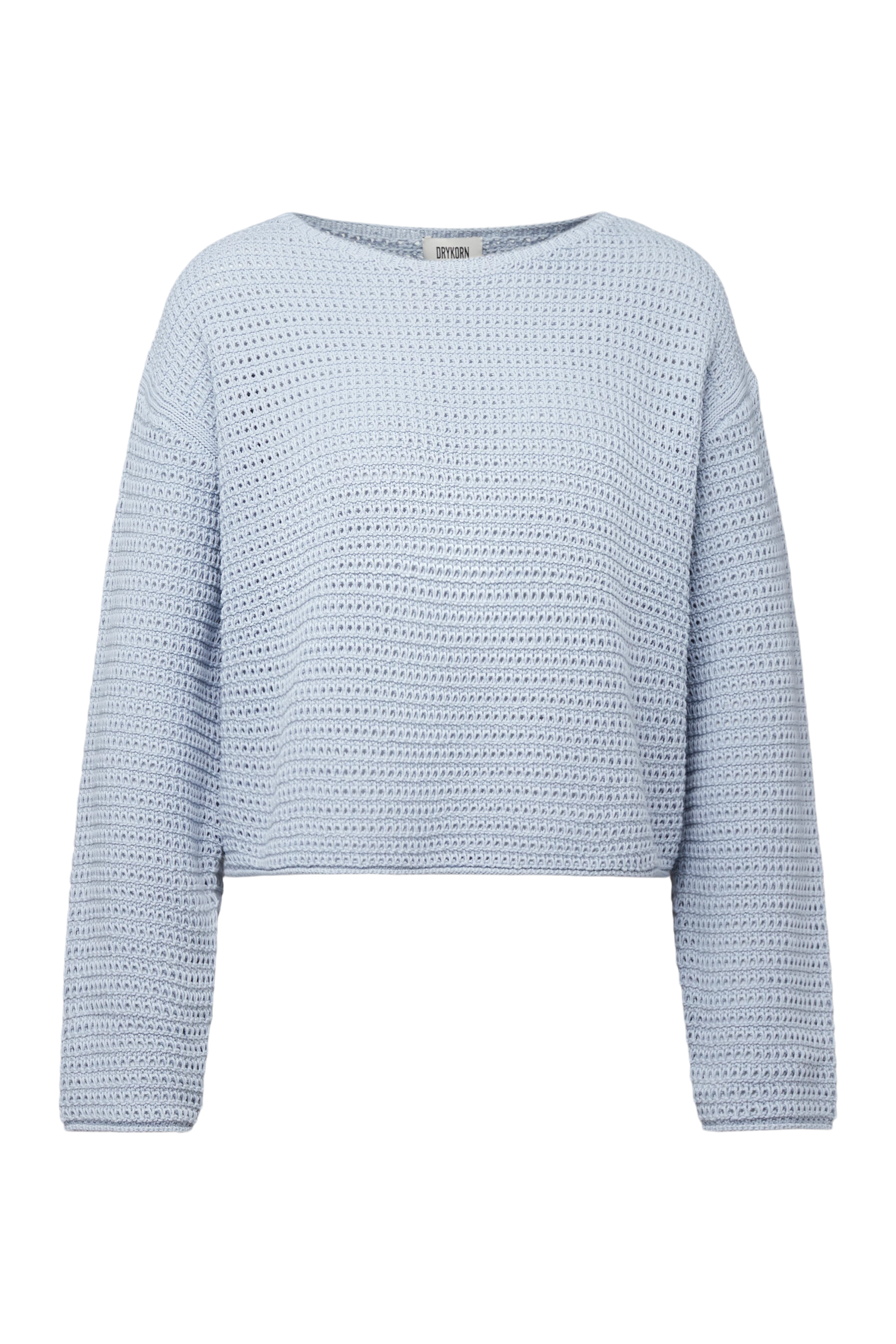 IMENIA_2 - Oversized Cropped Pullover in Grobstrick - Damen - blau - Freisteller Frontansicht