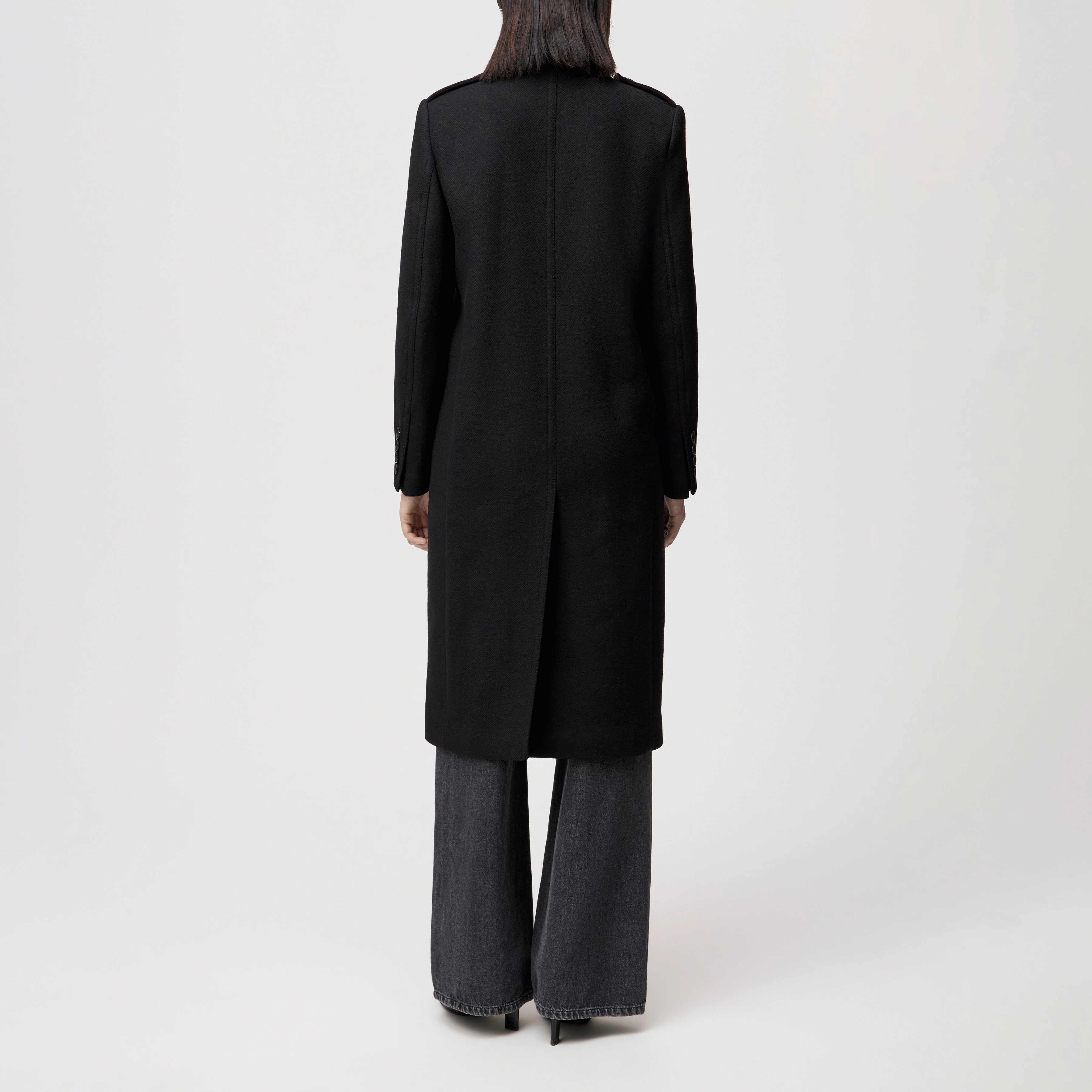 PIETHILL - Uniformmantel in winterlichem Woll-Mix - Damen - schwarz - Rückansicht