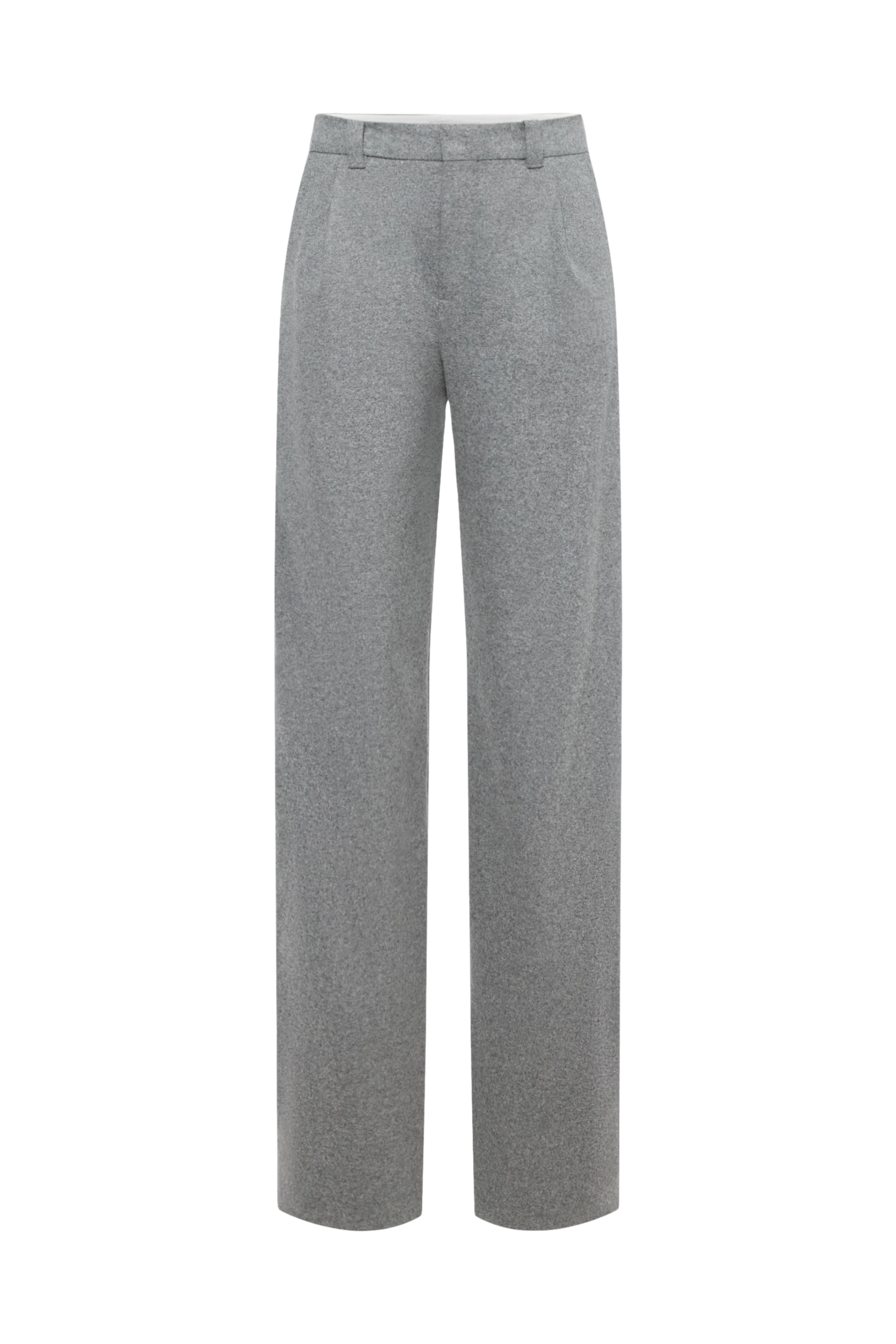 CRAWL - Pleated trousers in jersey wool mix - women - grey - Freisteller Frontansicht