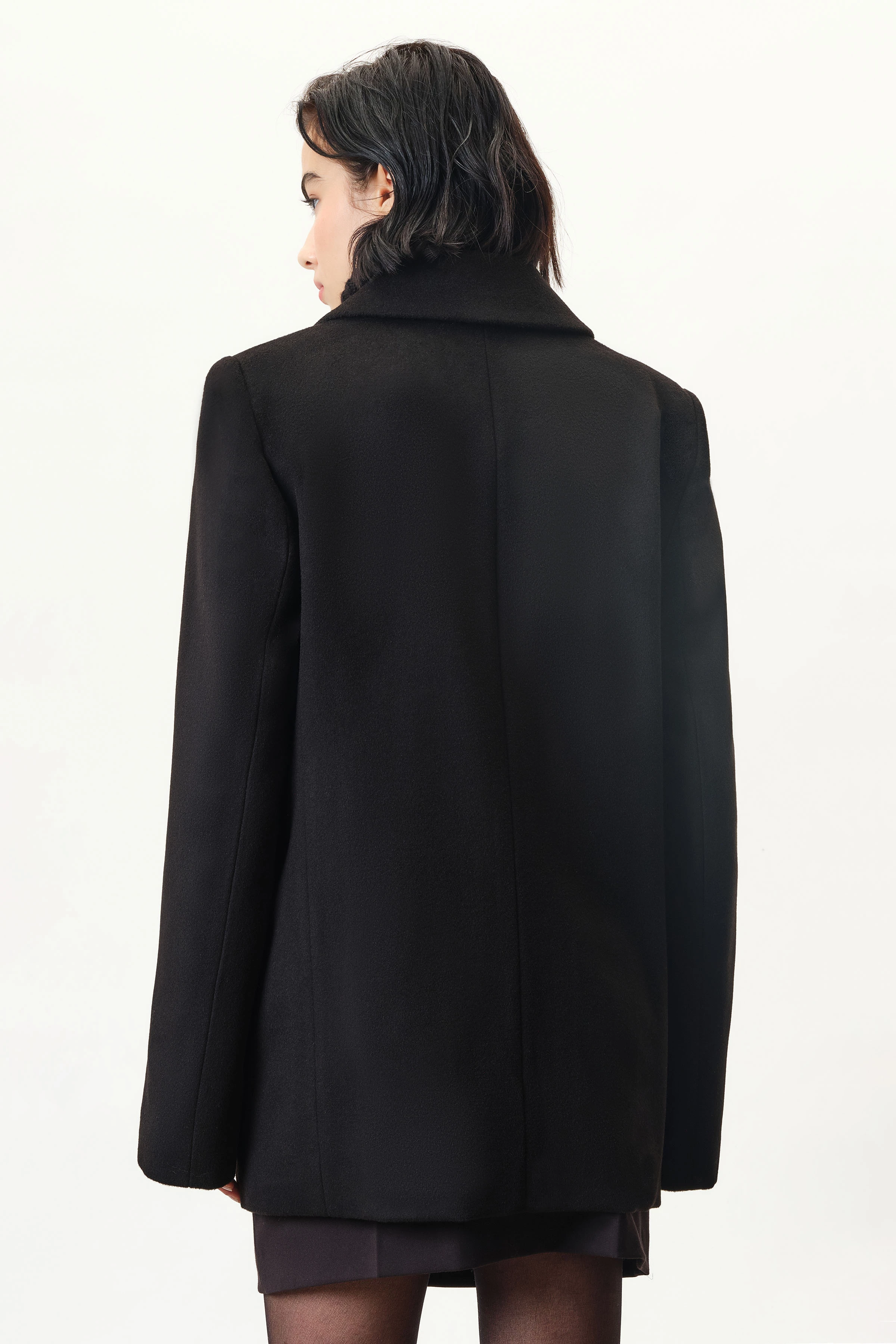 BASCOTE - Oversized Outdoorblazer in Kaschmir-Mix - Damen - schwarz - Rückansicht