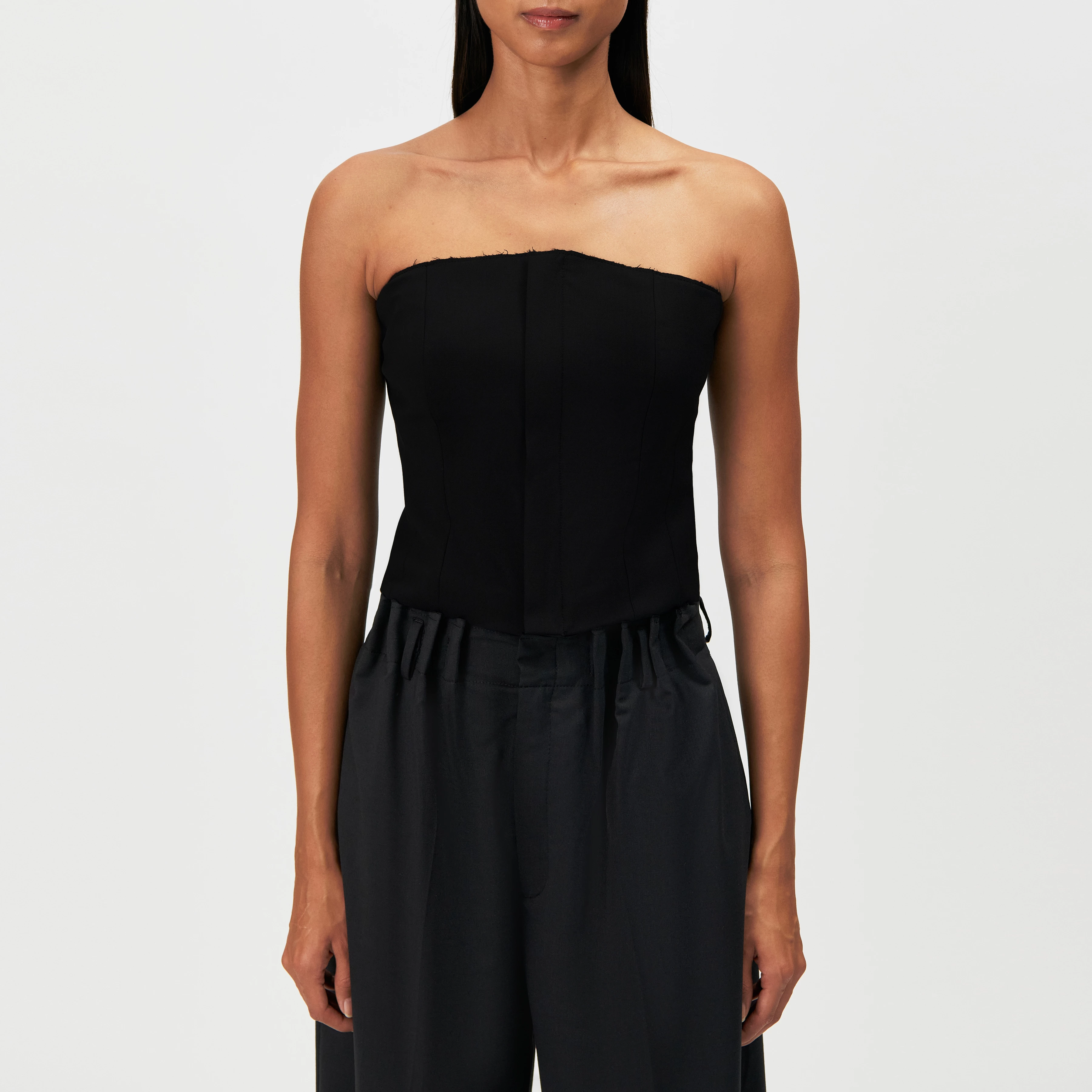 IDLE_1 - Tailored Serge Corset - women - black - Frontansicht