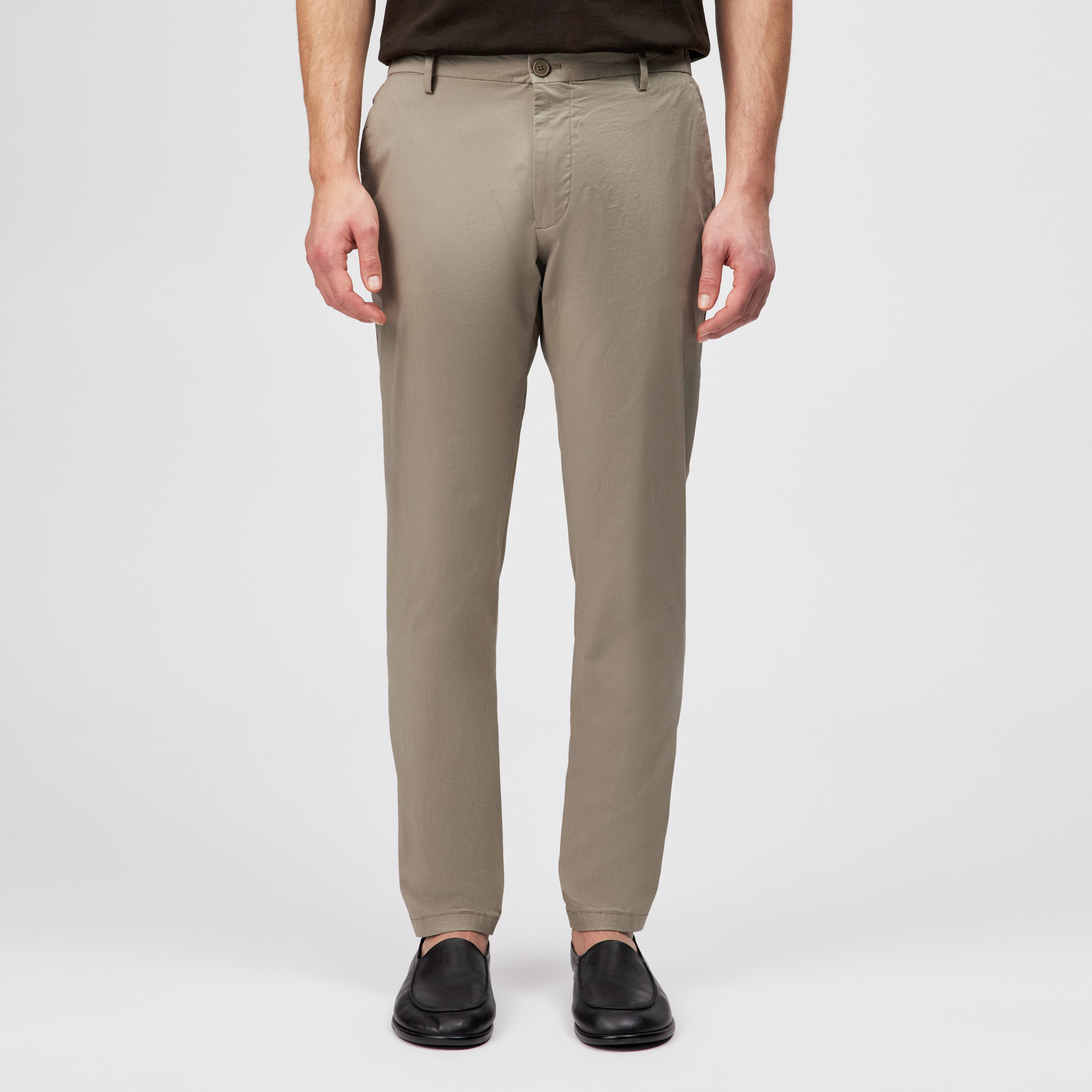 AJEND - Ready-made trousers in cotton gabardine - men - beige - Frontansicht