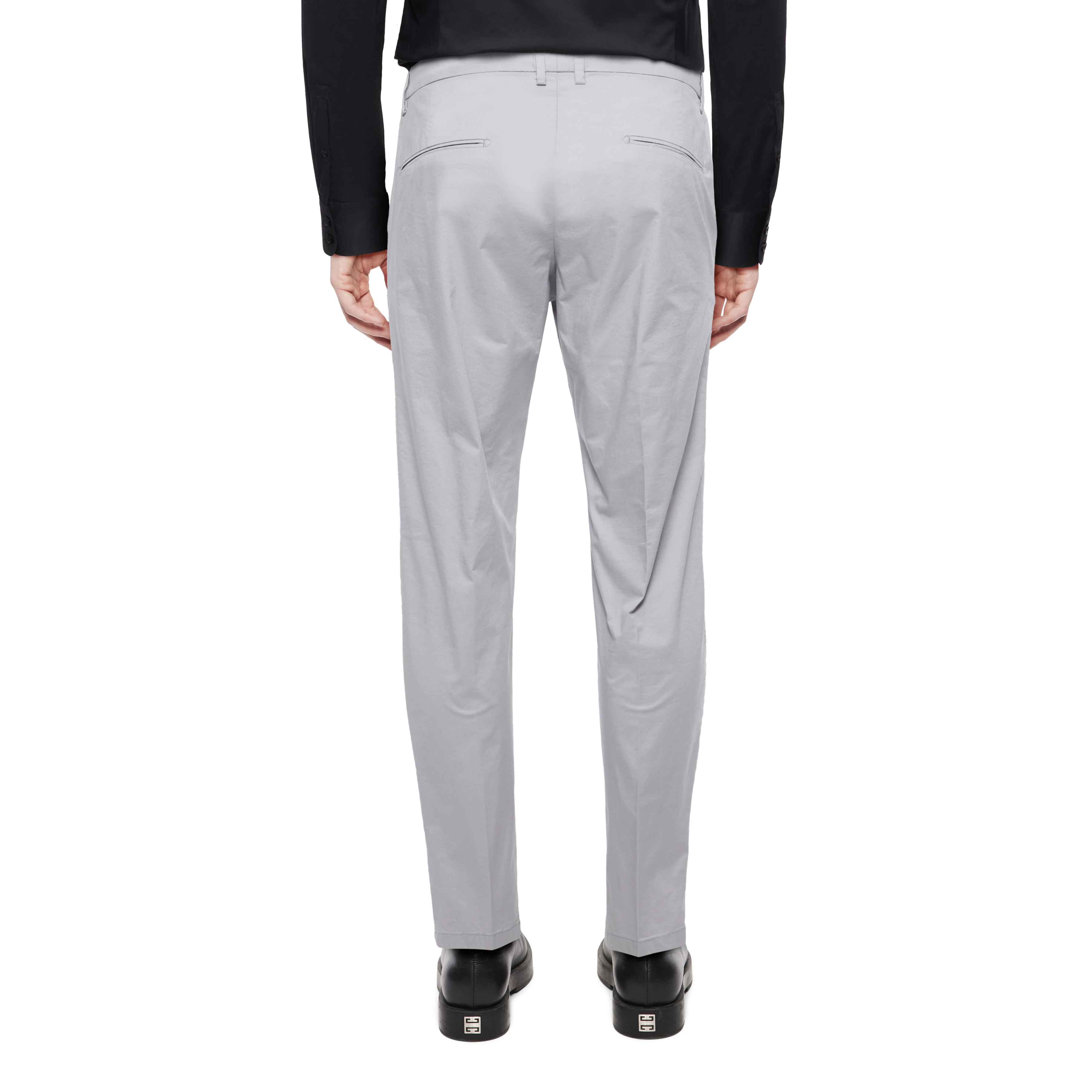 AJEND - Pantalon confectionné en gabardine de coton - men - gris - Rückansicht