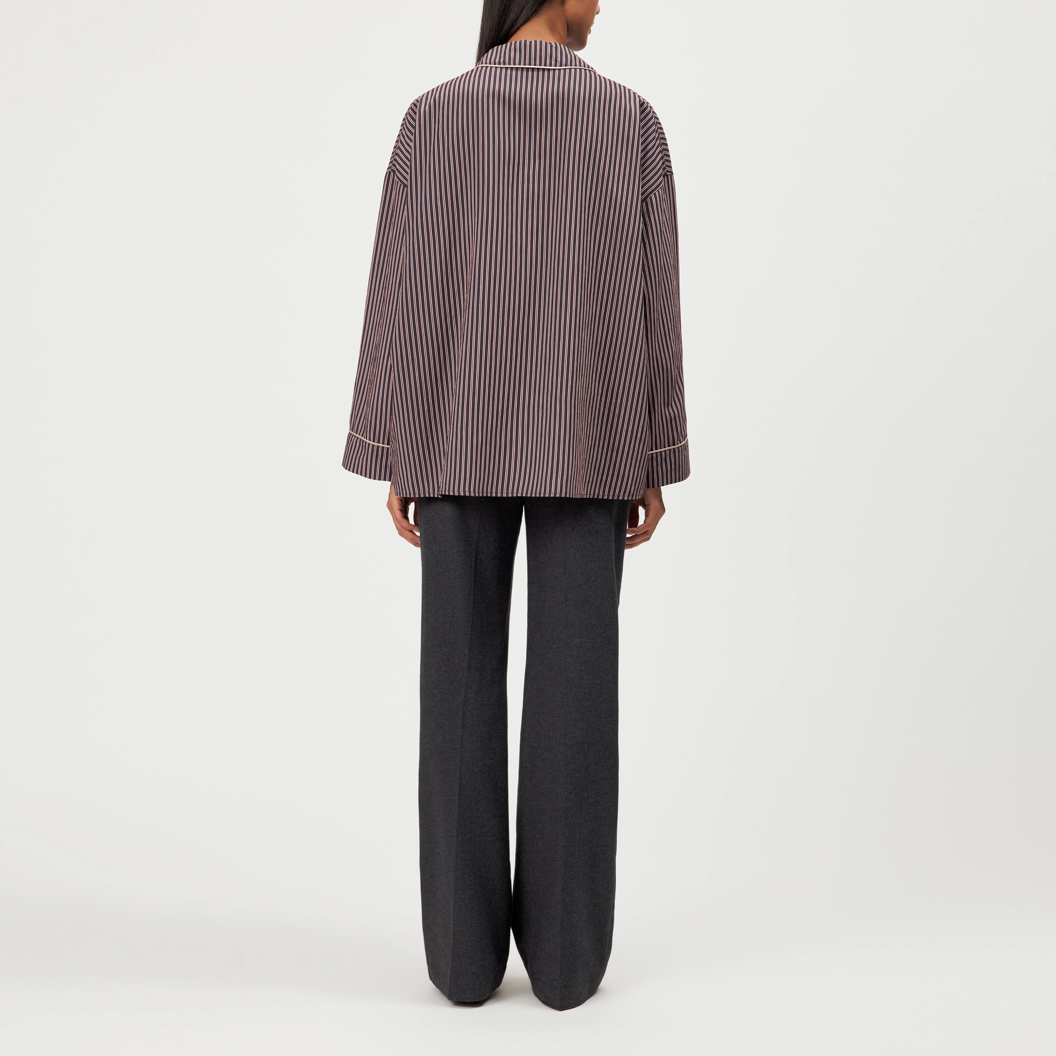 HELINA - Oversized viscose-blend shirt blouse - women - brown - Rückansicht