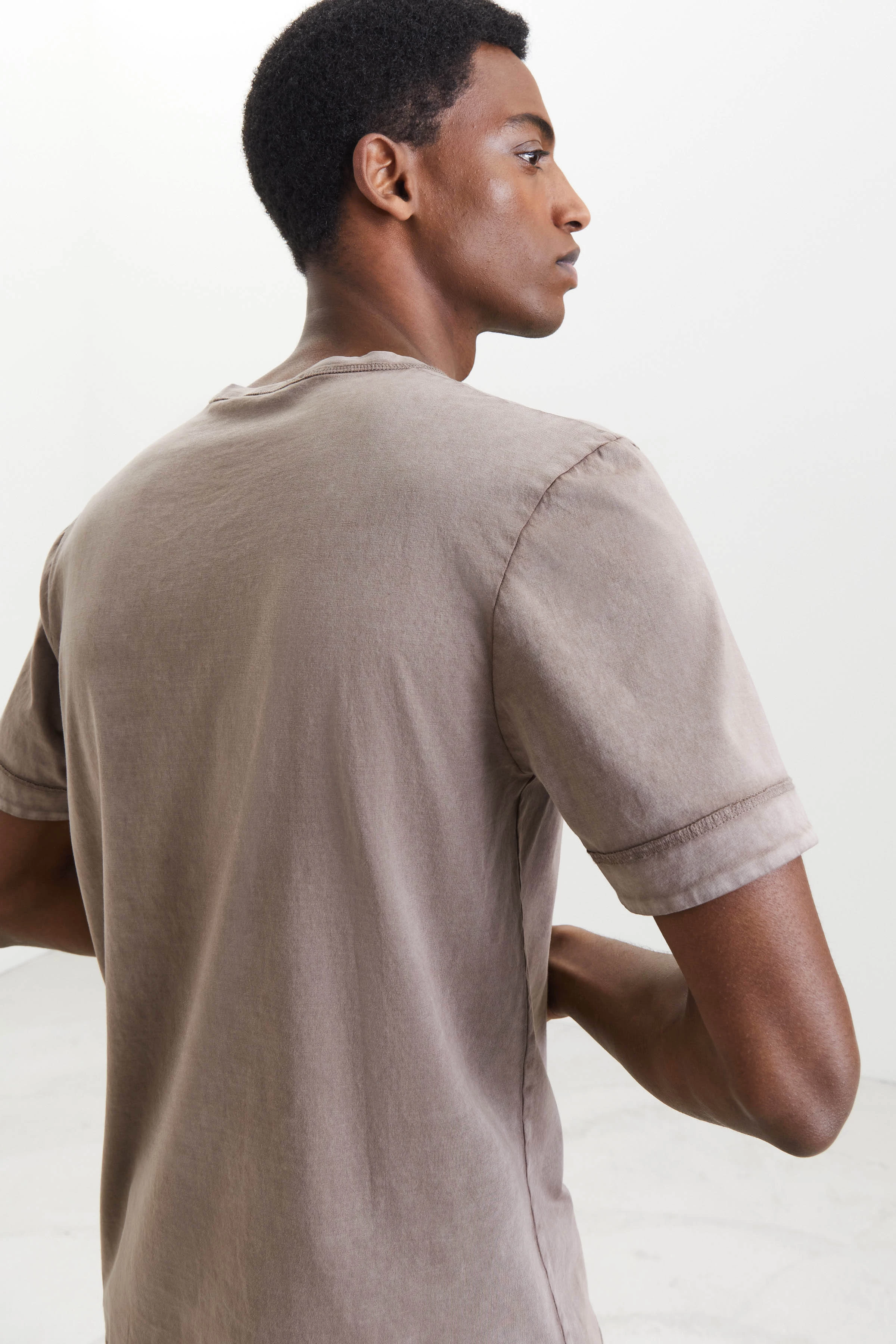 RAPHAEL - T-shirt in puur katoen - heren - bruin - Seitenansicht