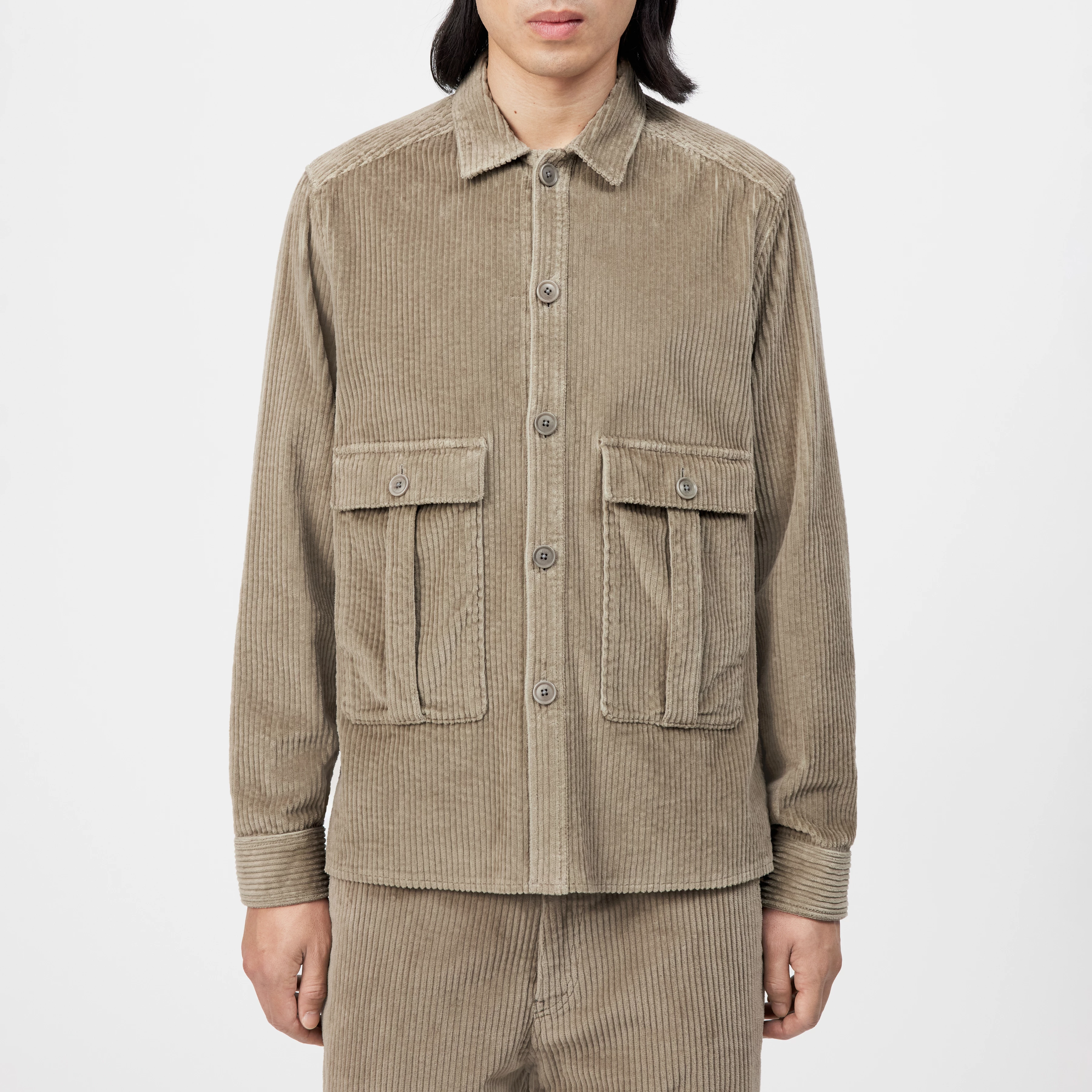 LIEWA - Overshirt in Baumwoll-Breitcord - Herren - beige - Frontansicht