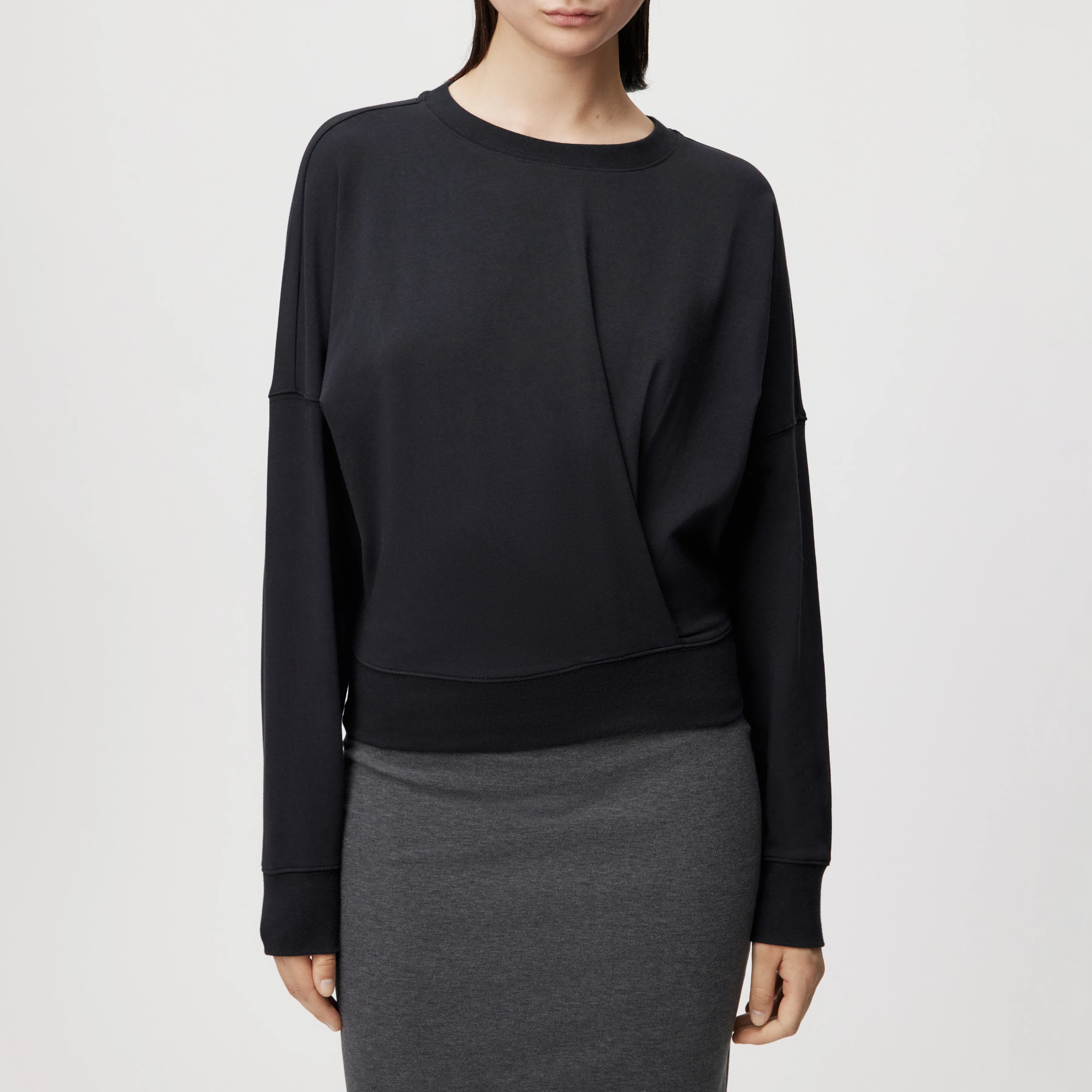 MASRE_P8 - Sweatshirt in Baumwoll-Mix - Damen - schwarz - Frontansicht