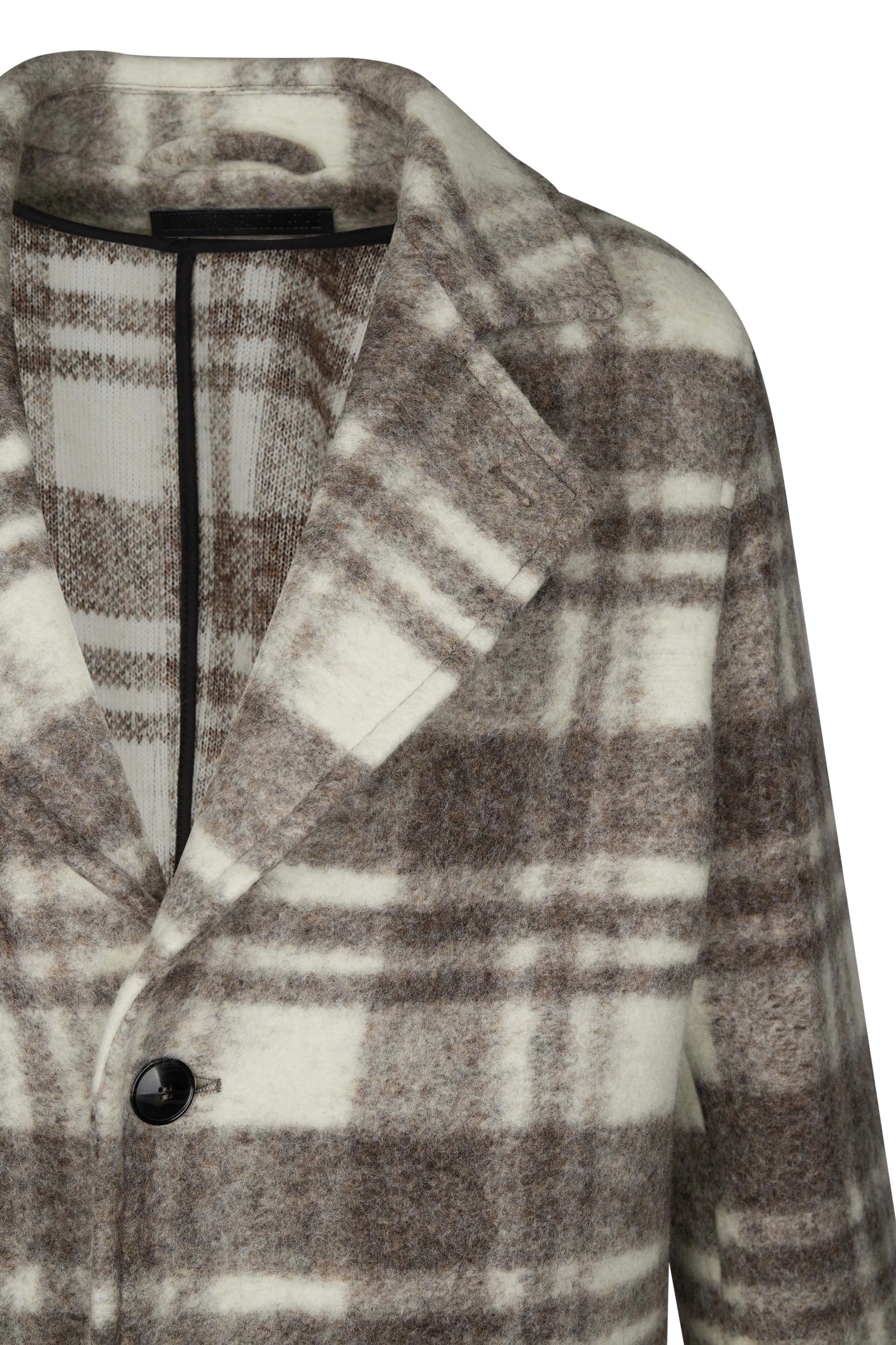 SOLANO - Stirck-Jersey Reversmantel - Herren - braun - Freisteller Detailansicht