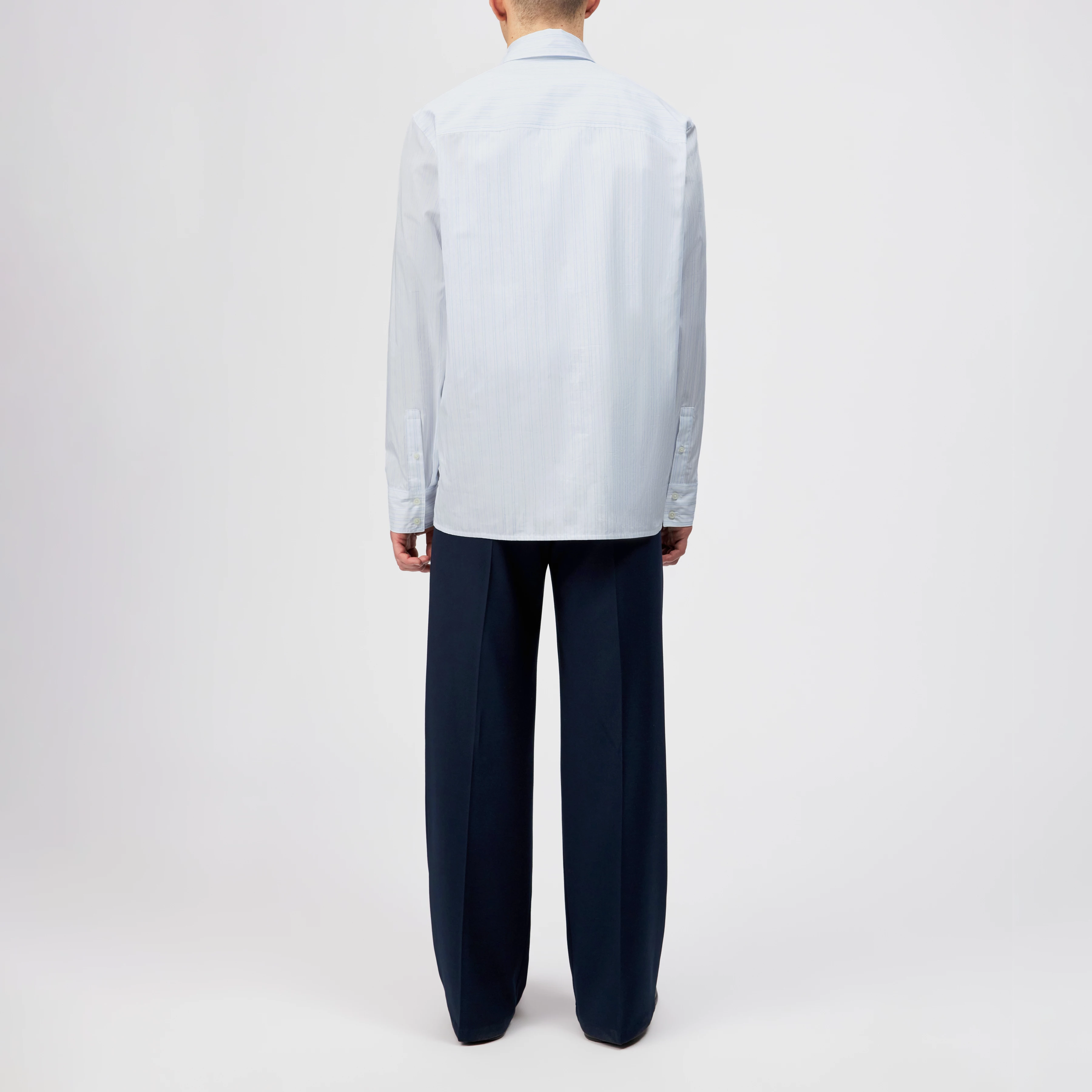 GAUNT - Classic long-sleeve shirt in pure cotton - men - white - Rückansicht