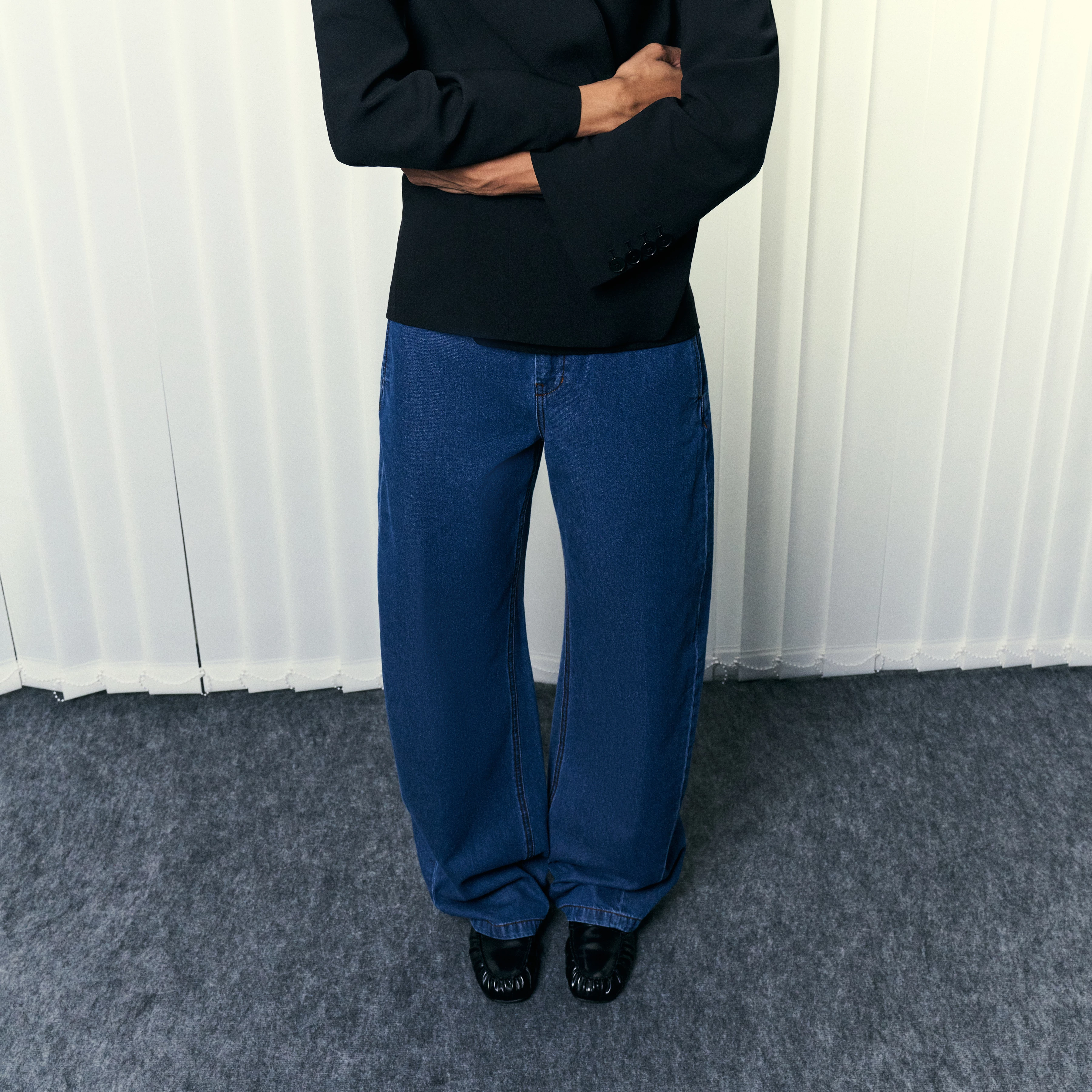 RECEIVE - Wide leg trousers in Tencel-cotton blend - women - blue