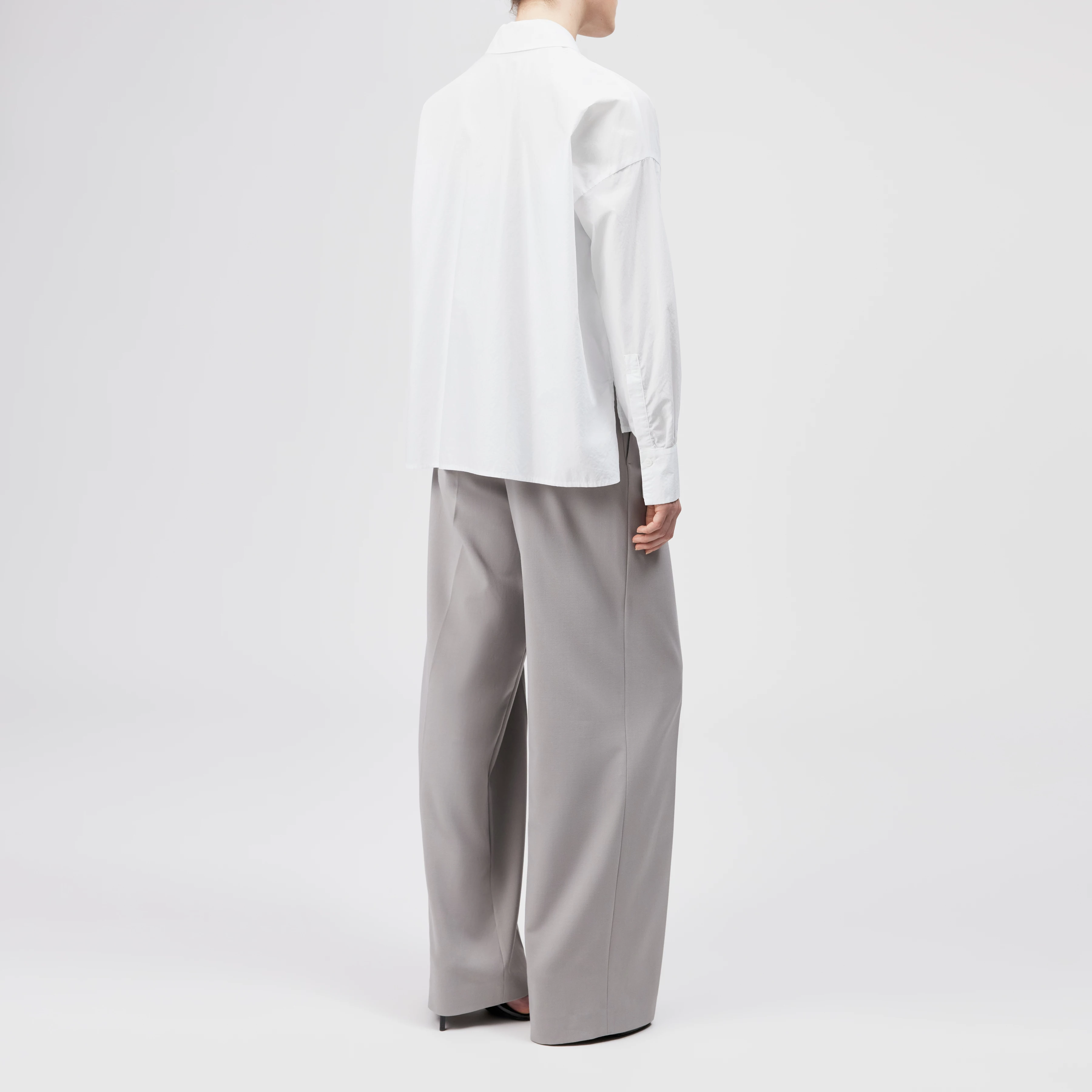 CLOELIA - Classic shirt blouse in poplin - women - white - Rückansicht