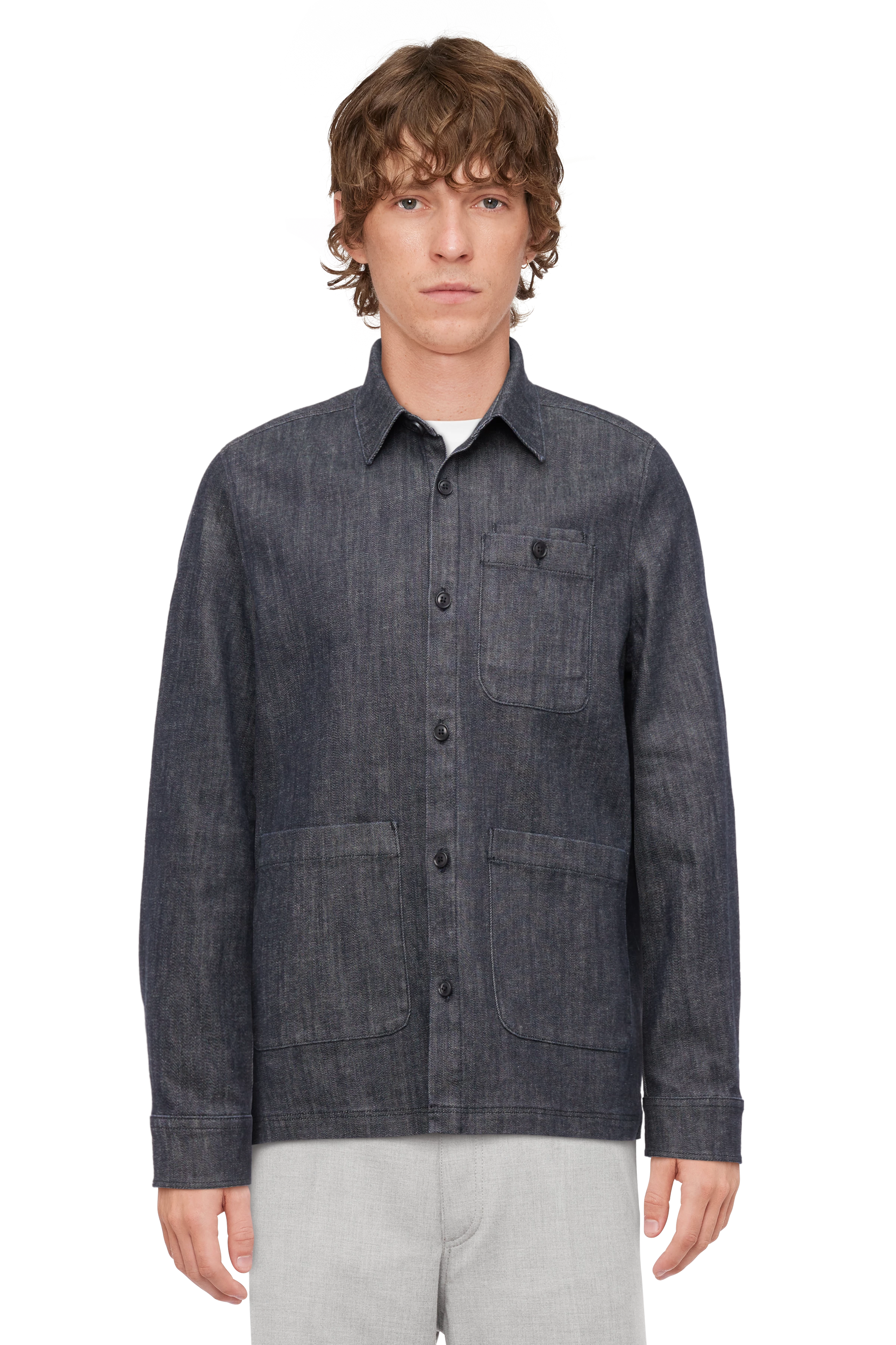 ZOMAC - Utility shirt in indigo denim - men - blue - Frontansicht