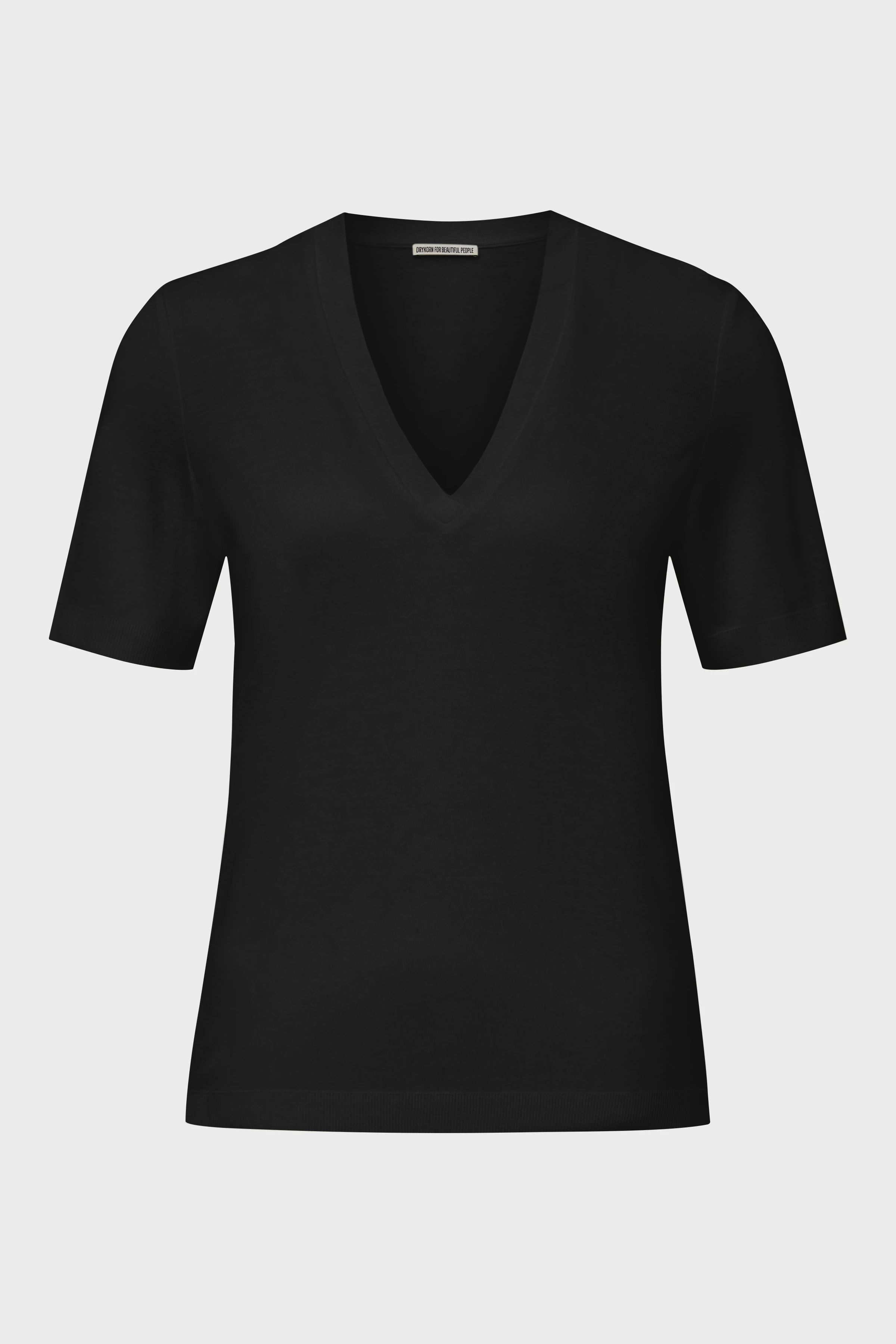 NALICE - Feminine T-shirt with V-neck - women - Natural Aluminium - Freisteller Frontansicht