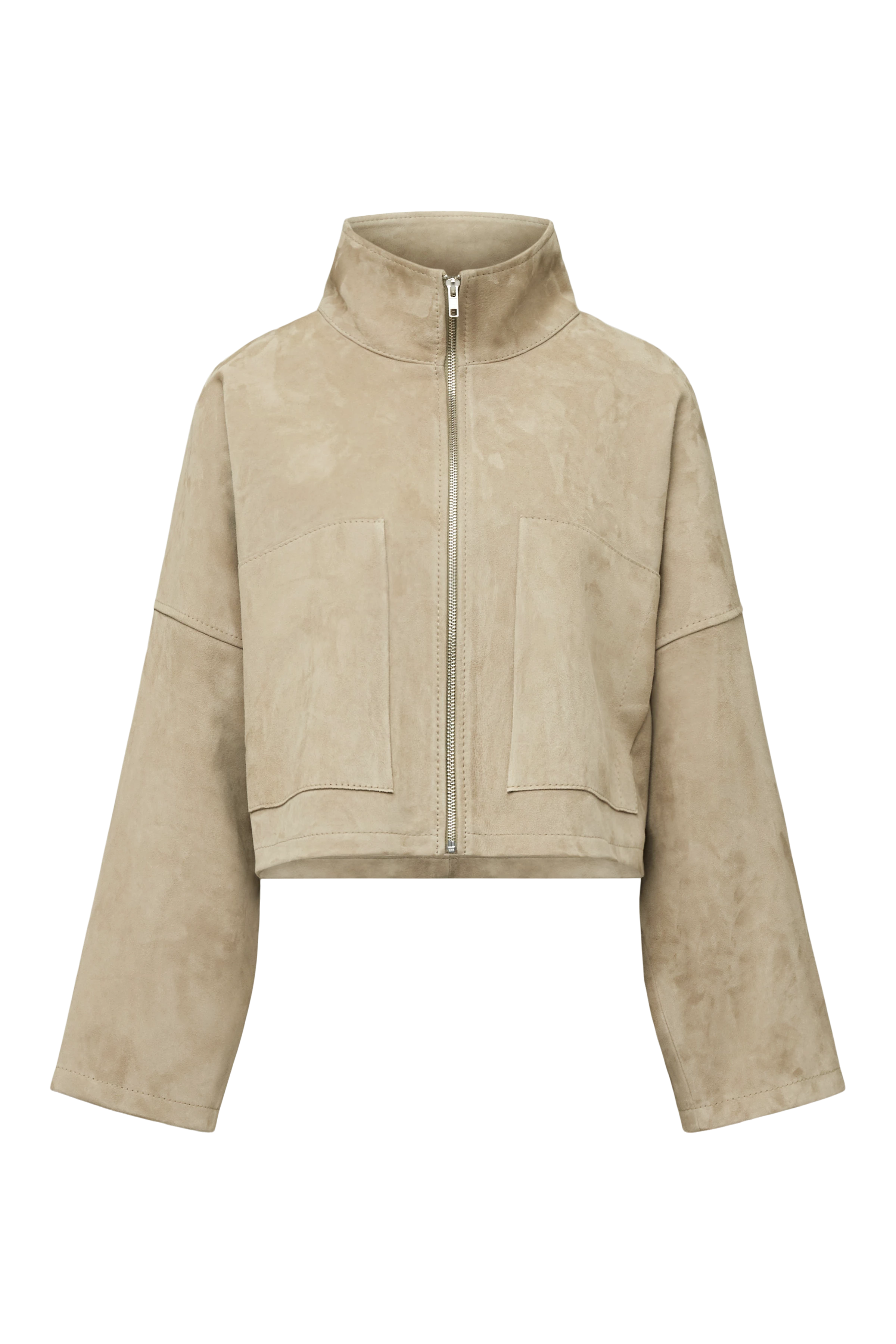 ELSTOW_1 - Oversized jacket in pure goatskin leather - women - beige - Freisteller Frontansicht