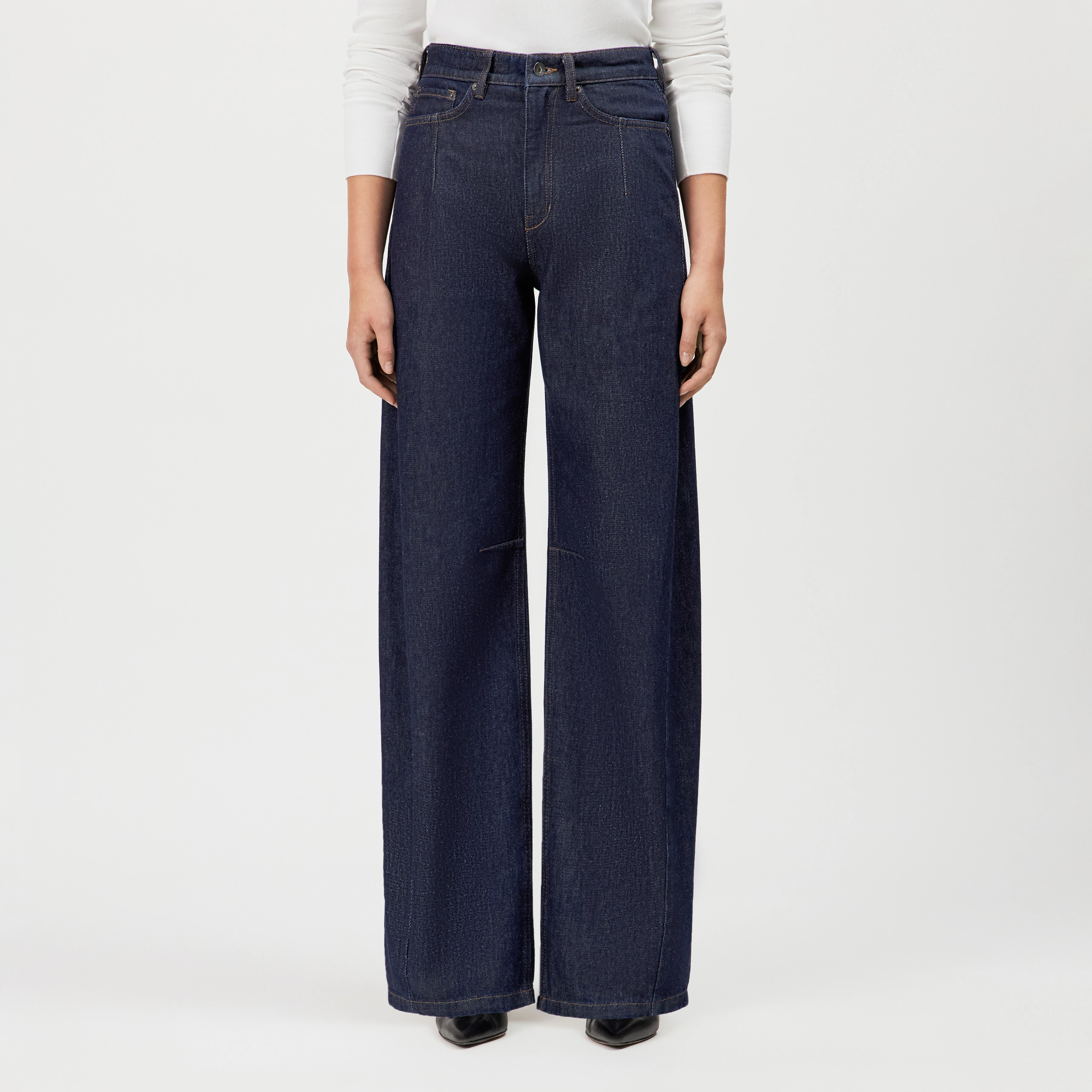 LIABLE - High Waist Denim mit Barrell Leg in authentischem Denim - Damen - blau - Frontansicht