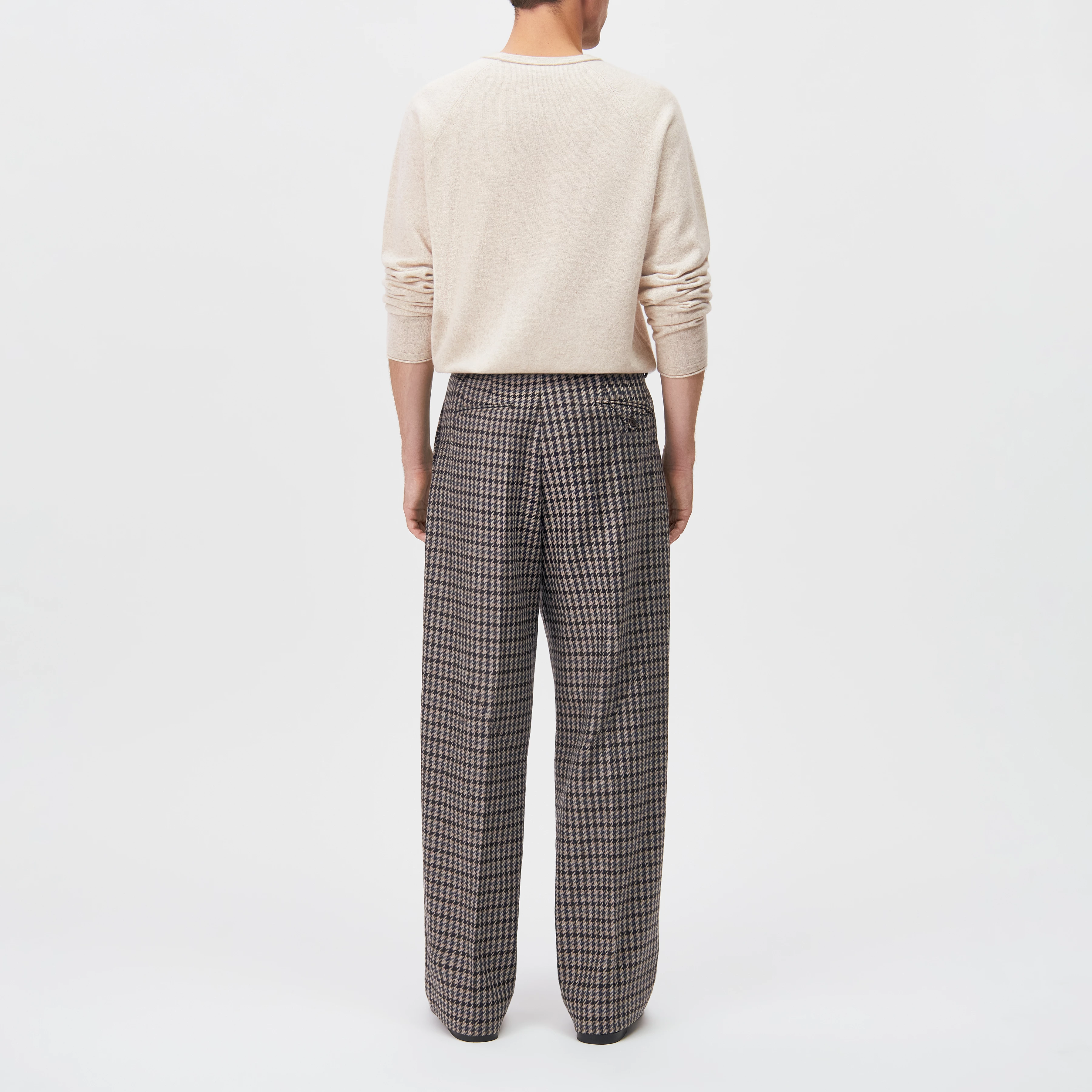 NODACO - Classic trousers in wool blend - men - brown - Rückansicht