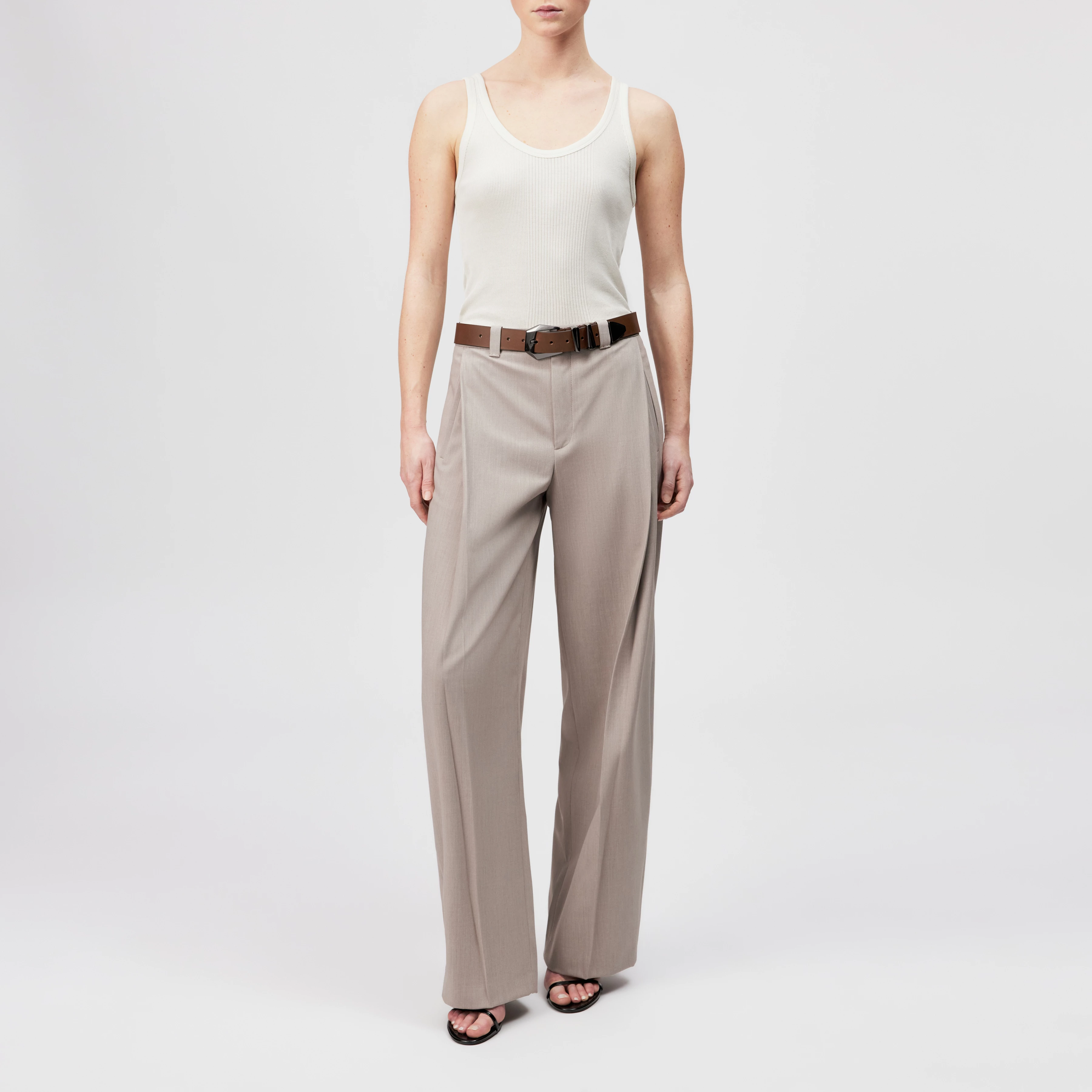 SORNIN - Pima cotton top - women - off white - Ganzkörper-Frontansicht