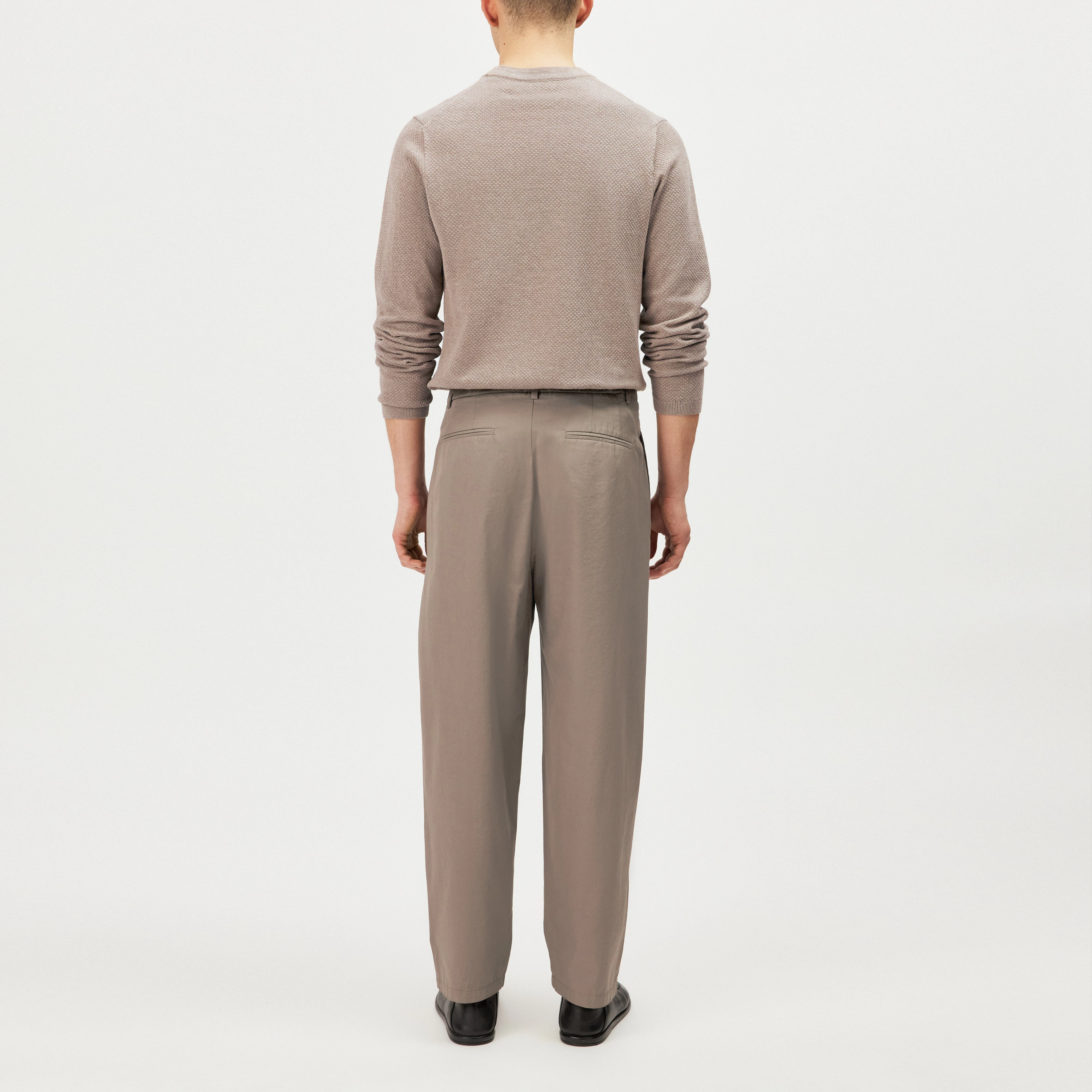 MARYKO - Tailored cotton-twill trousers - men - brown - Rückansicht