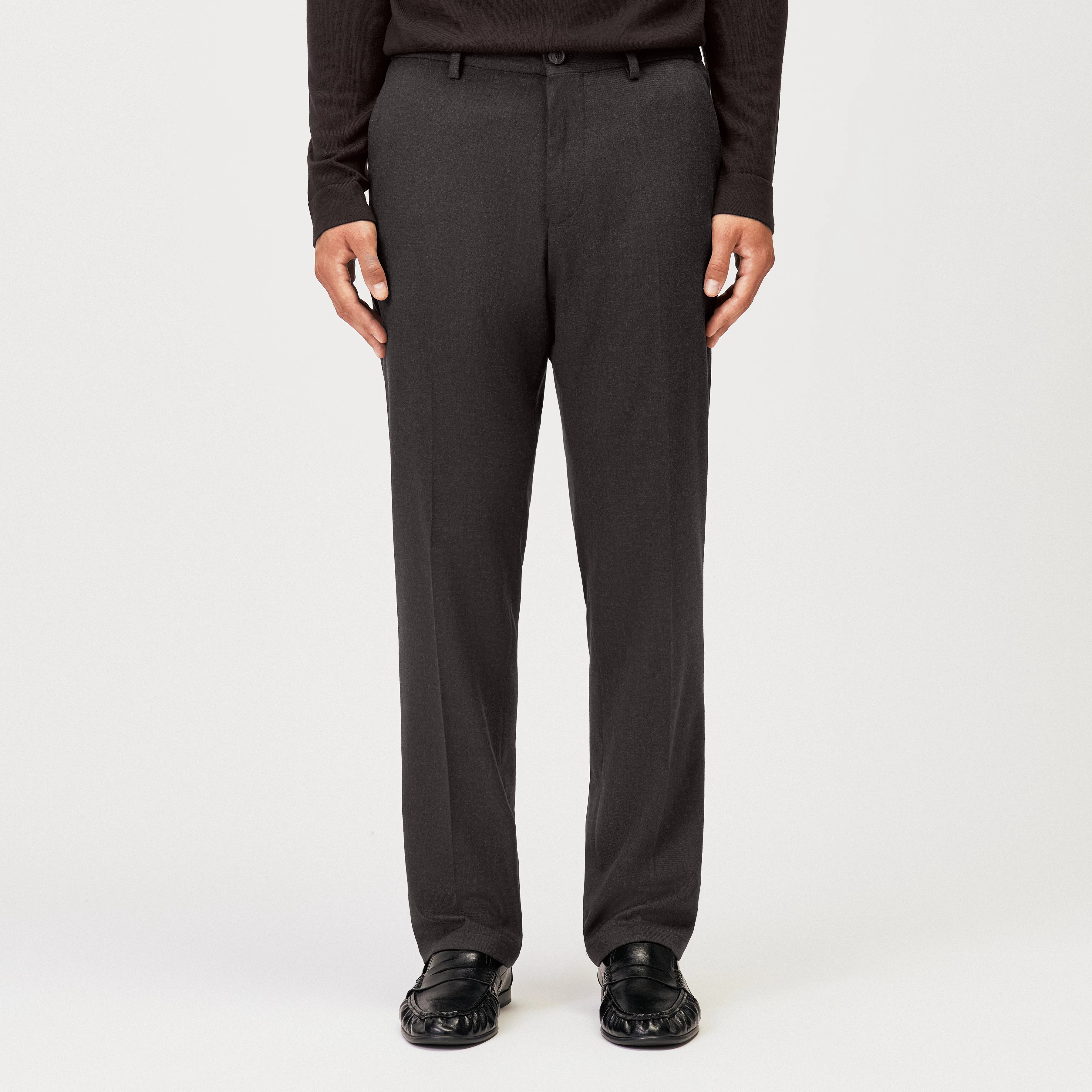 AJEND_RGLR - Tailored trousers in twill look - men - brown - Frontansicht
