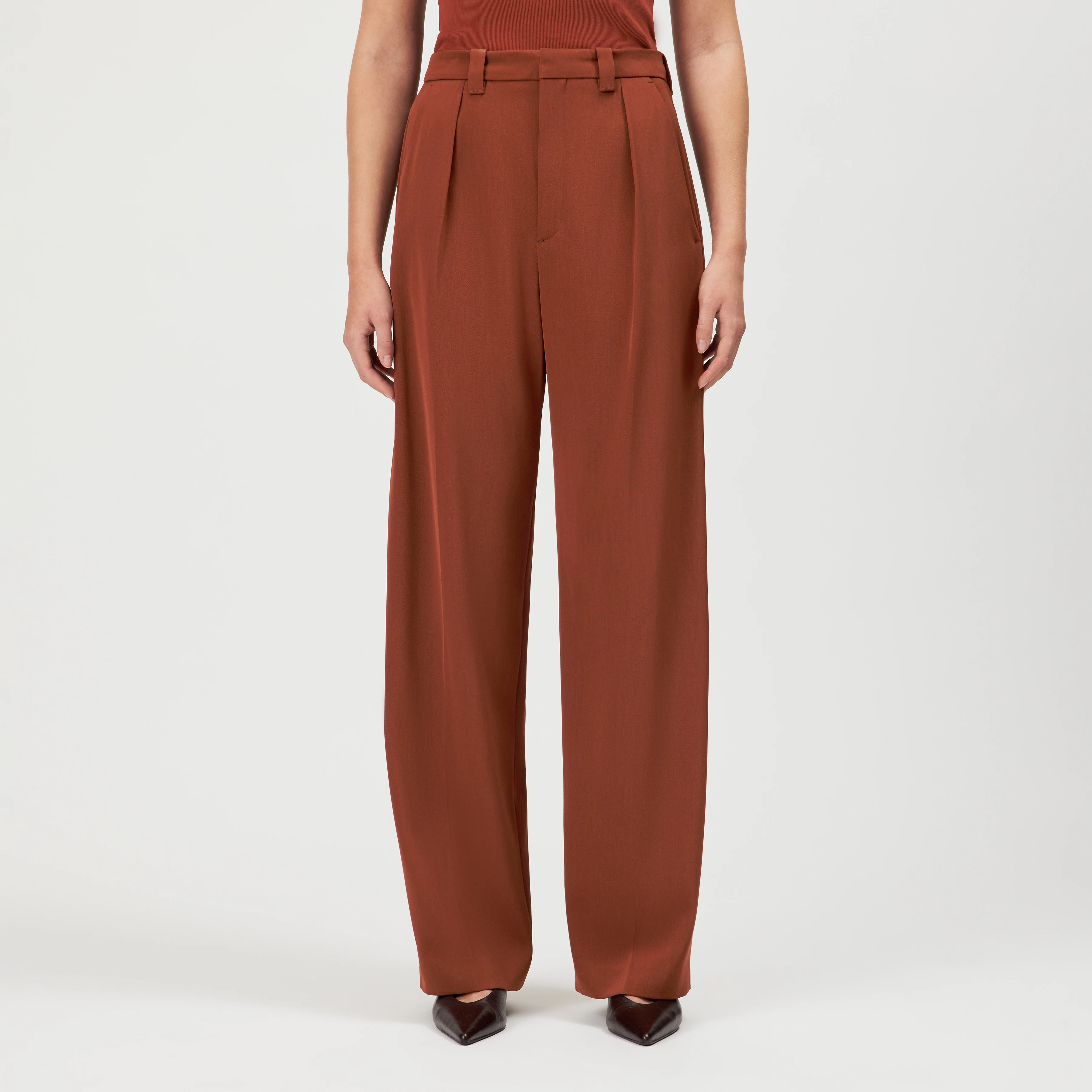 ADUCT - Techno twill straight-leg tailored trousers - women - red - Frontansicht