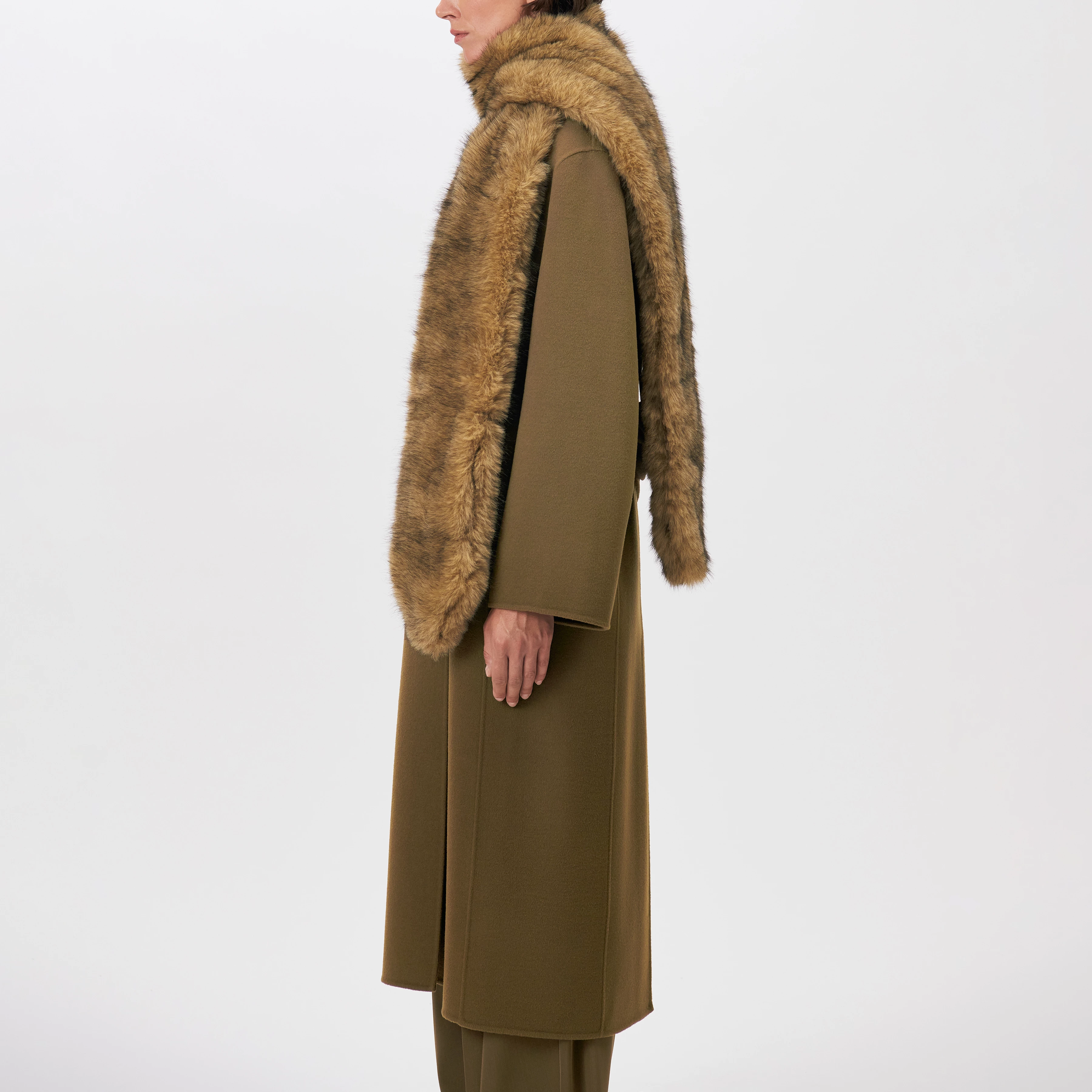 NALLEA - Short faux fur scarf - unisex - brown - Rückansicht